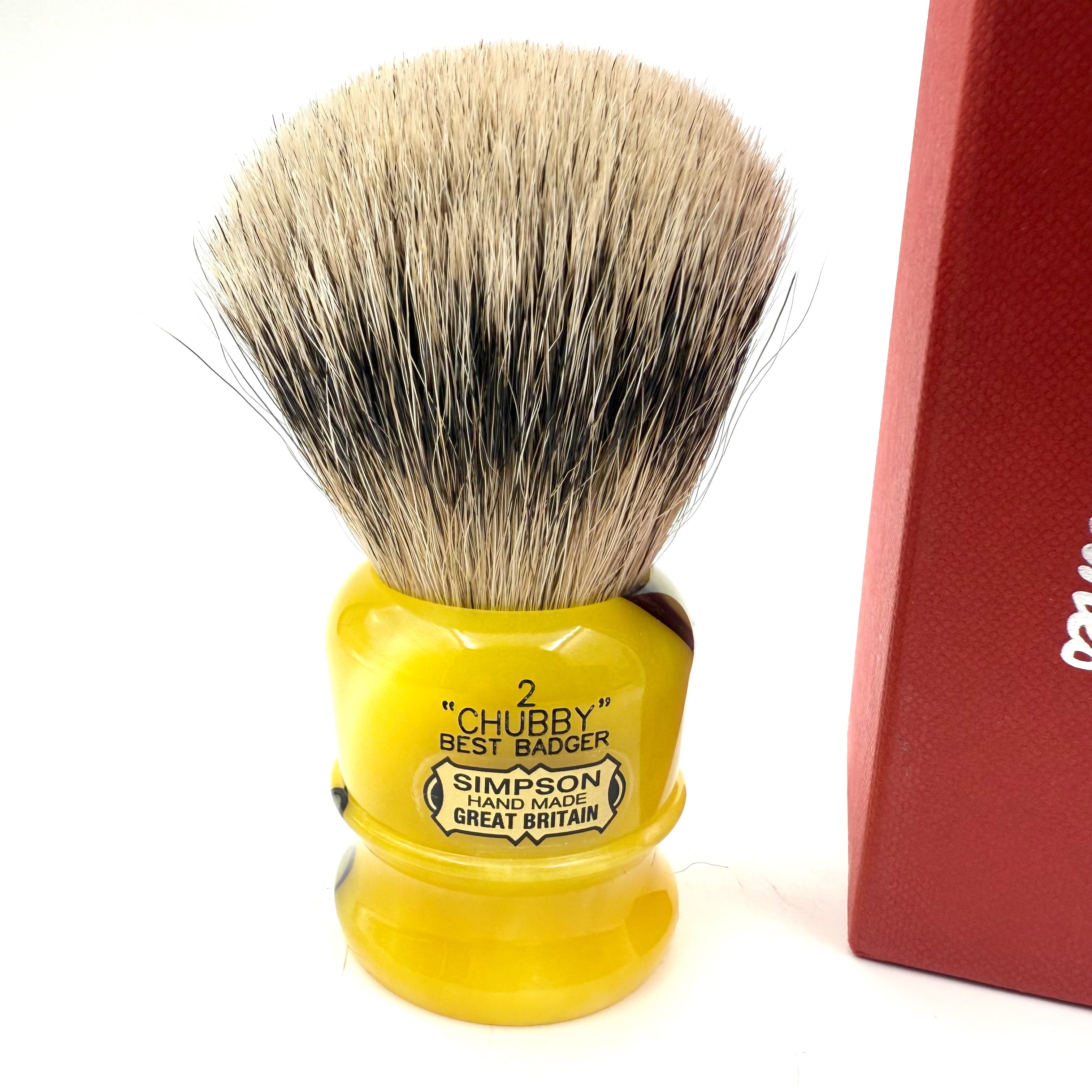 Limited Edition Simpson Chubby CH2 Best Badger Shaving Brush - Medallion Yellow