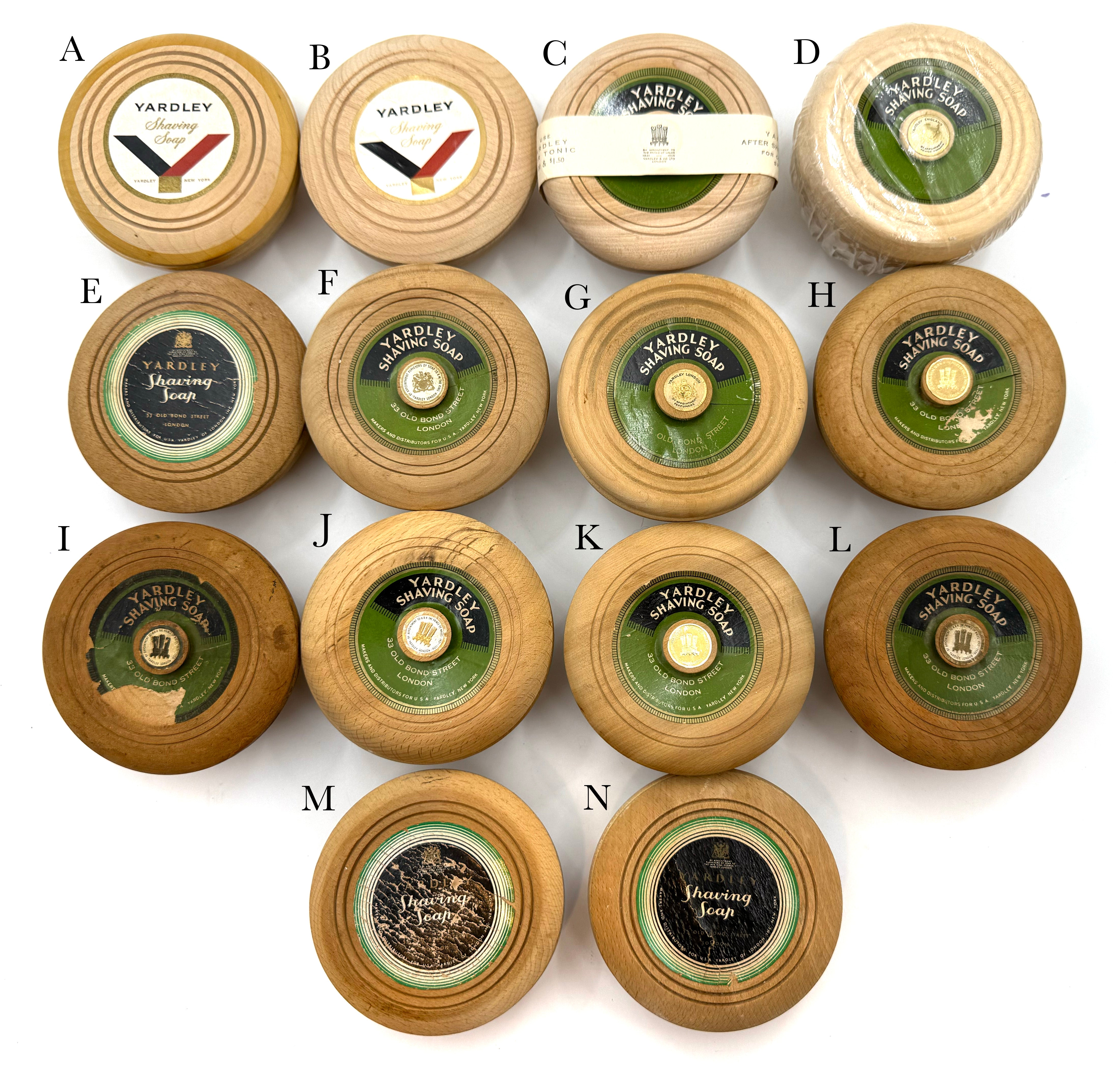 Vintage Yardley Shaving Soaps in Wooden bowls