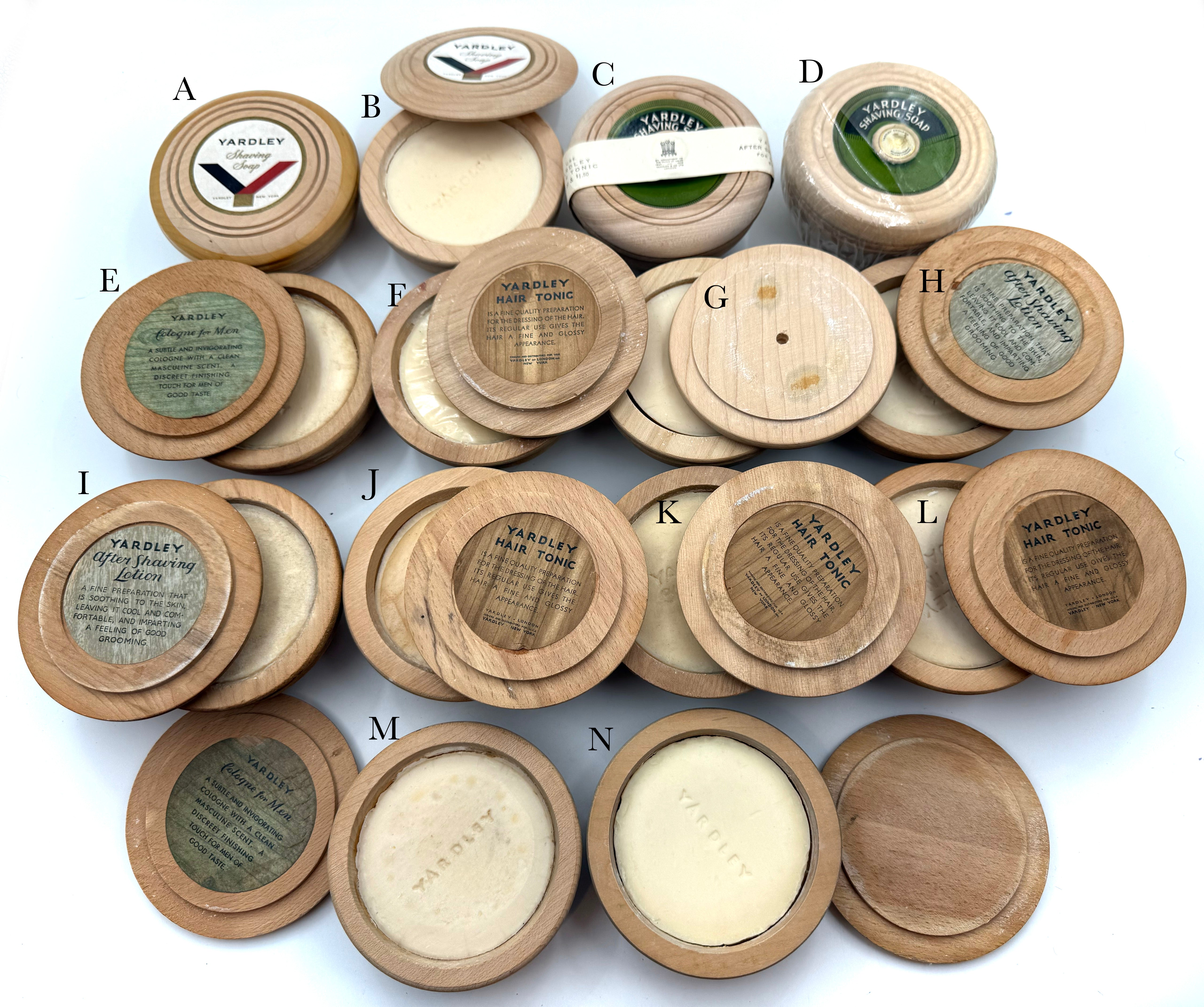 Vintage Yardley Shaving Soaps in Wooden bowls