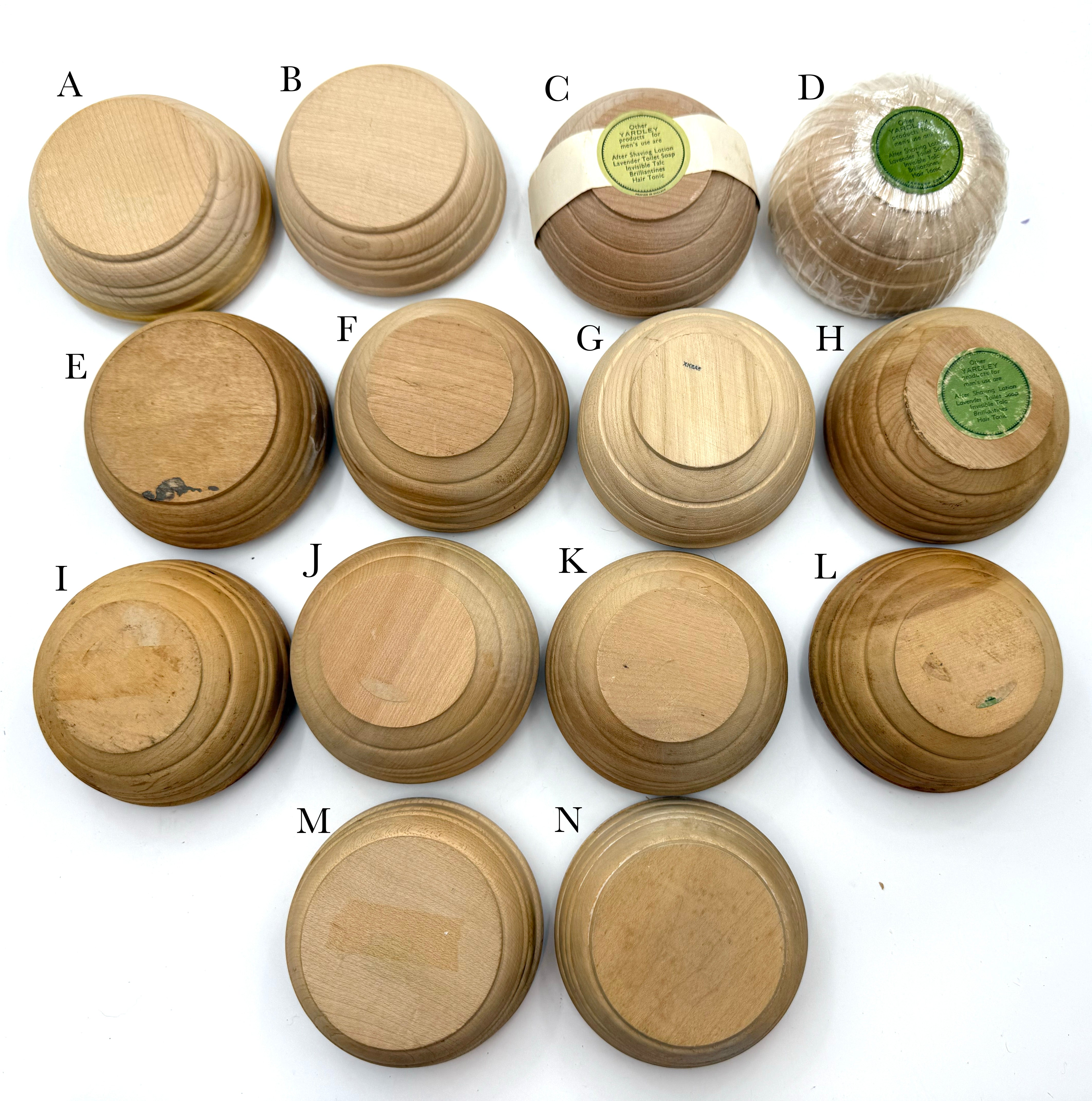 Vintage Yardley Shaving Soaps in Wooden bowls