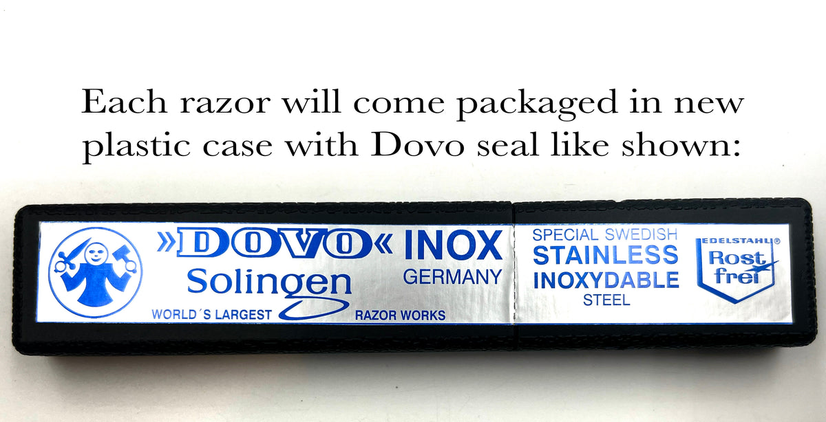 GSG Renewed Dovo "Prima" Horn Handle 5/8 Etched, Engraved and Gold Washed Full Hollow Solingen Straight Razor
