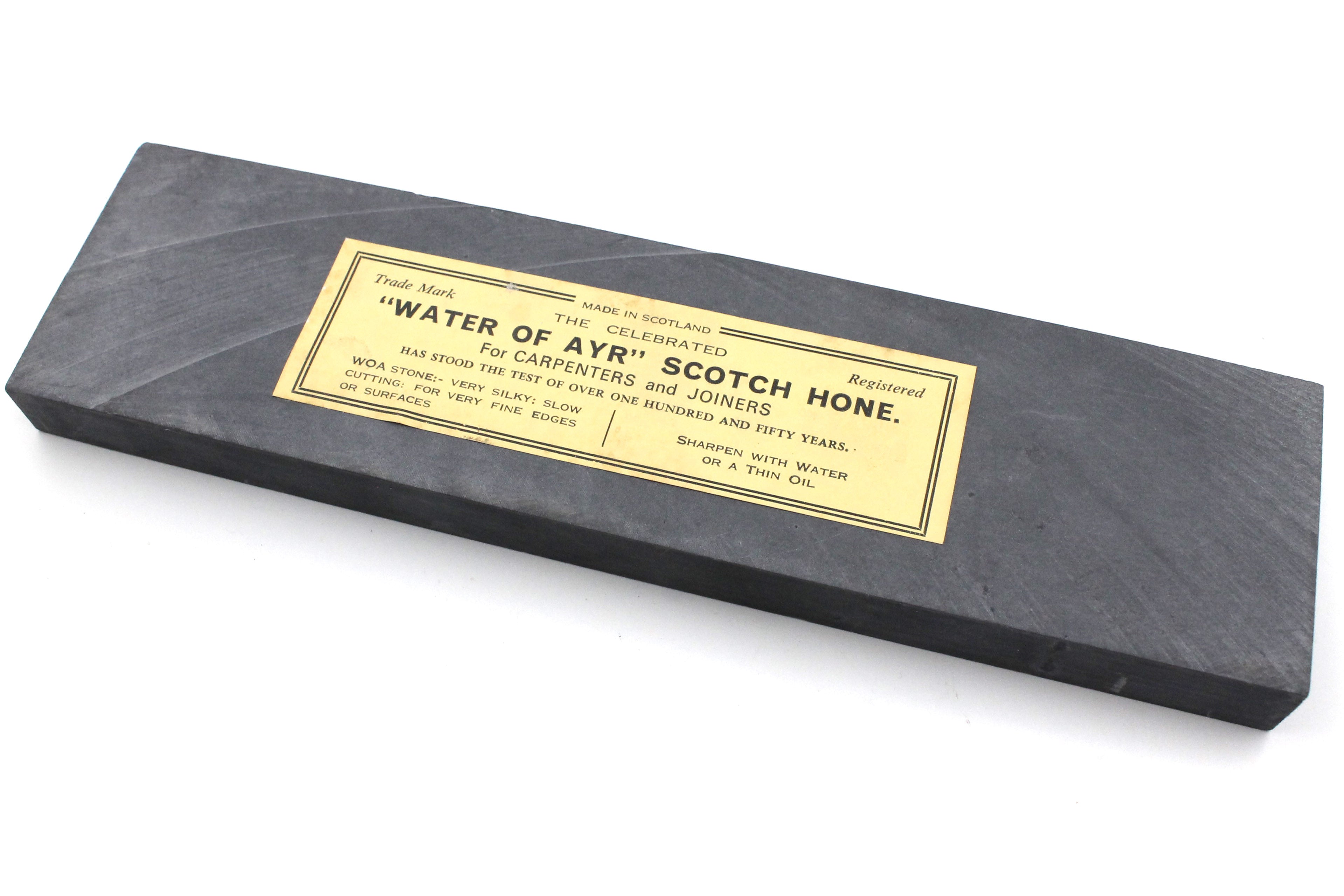 Water of Ayr Old Stock Natural Scottish Sharpening & Honing Stone - 7” (178mm) x 1 7/8” (48mm) x 1/2" (13mm)