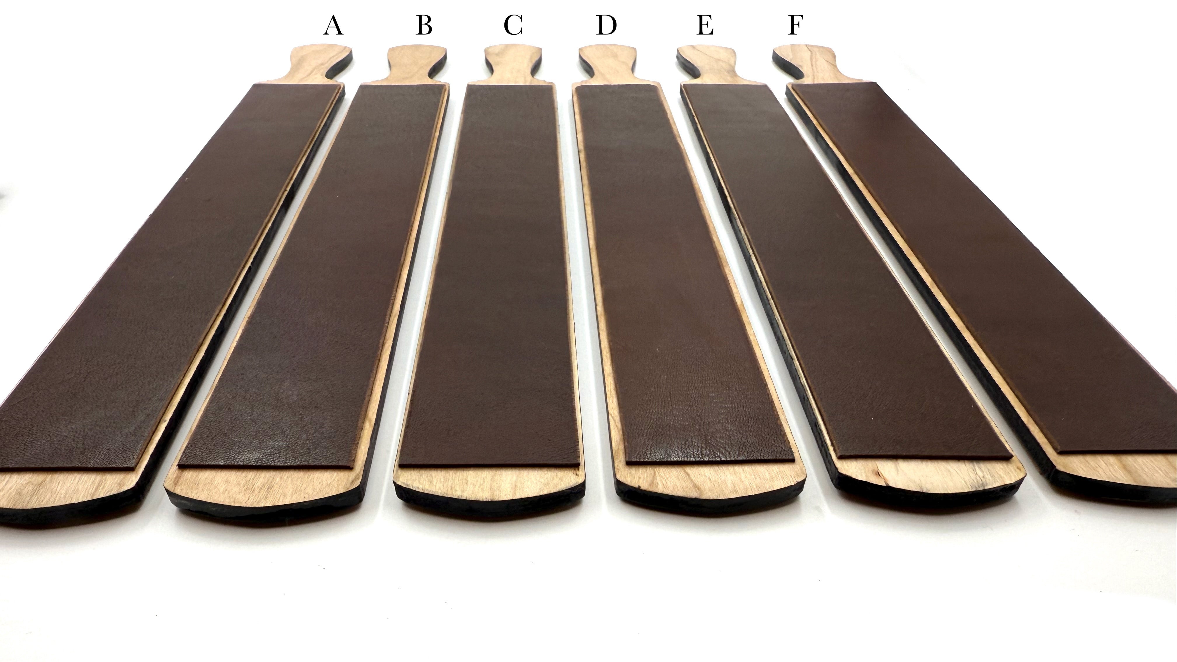 Griffith Shaving Goods Shell Cordovan & Kangaroo Leather Paddle Strop