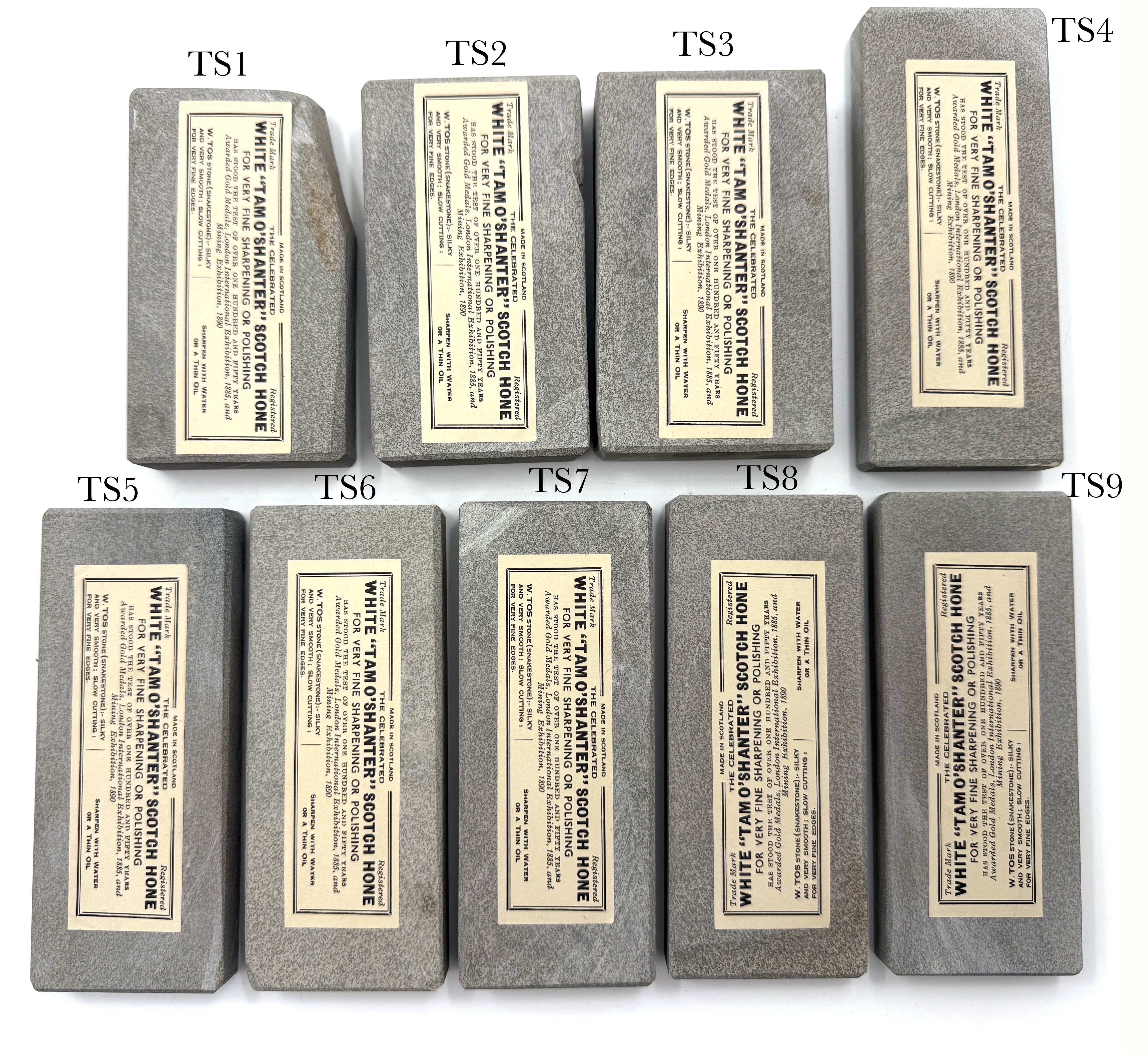 Tam O' Shanter White Natural Scottish Sharpening Stones - CHOOSE YOUR HONE
