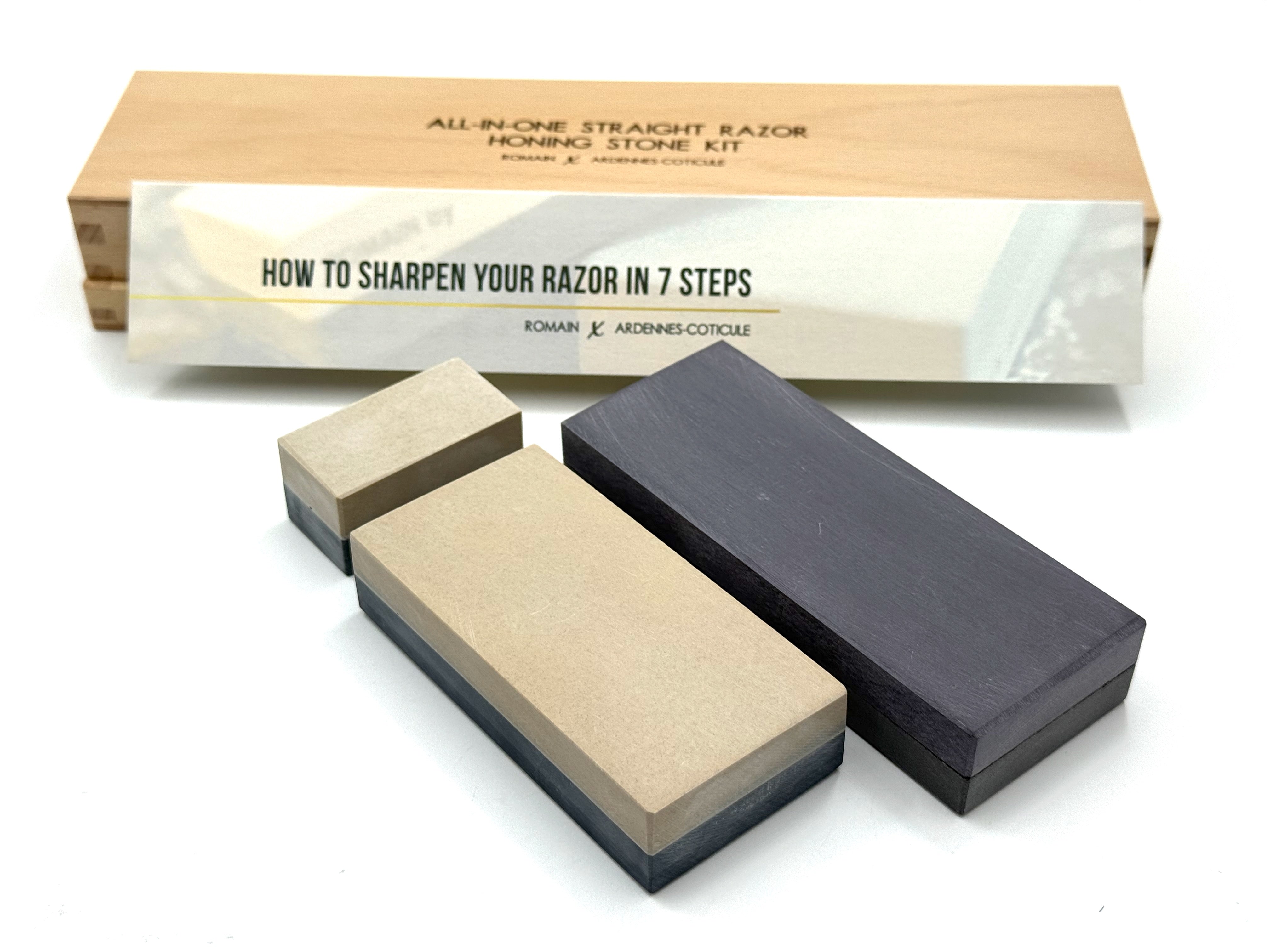 Ardennes Coticule All-In-One Razor Honing Kit in Wooden Case