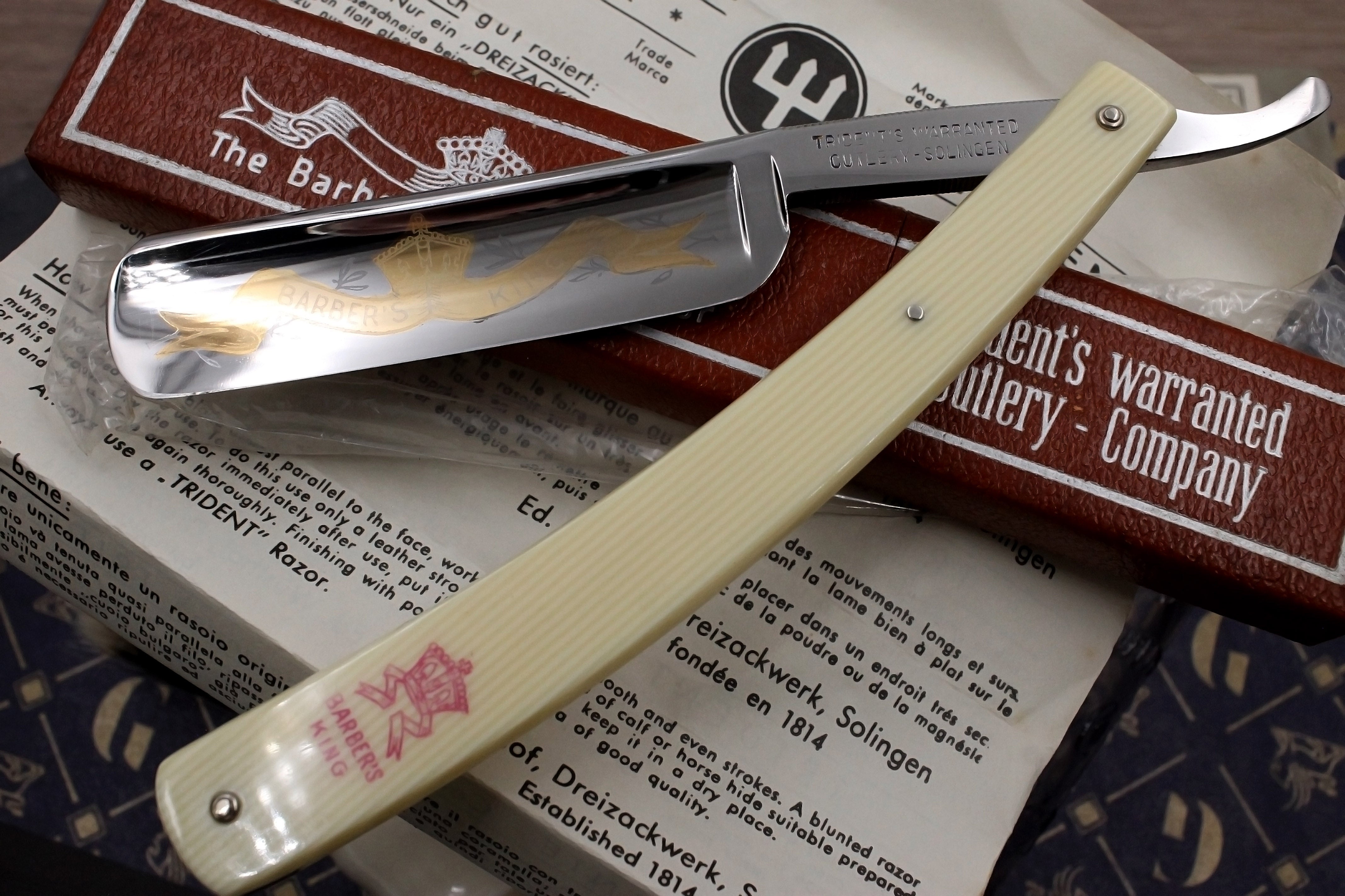 Ed Wusthoff Barber's King - Like New NOS? 13/16 Full Hollow Blade - Vintage Solingen Straight Razor - Shave Ready