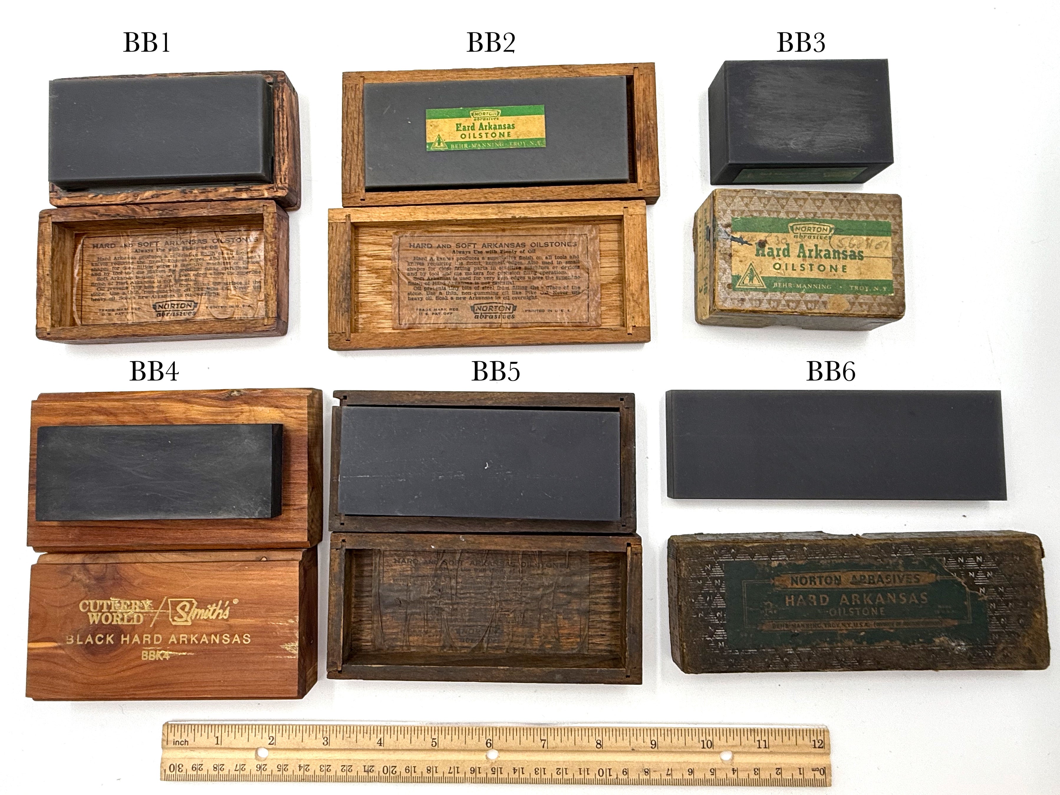 Hard Black Arkansas - Vintage Boxed Collectable Oilstones / Sharpening Stones