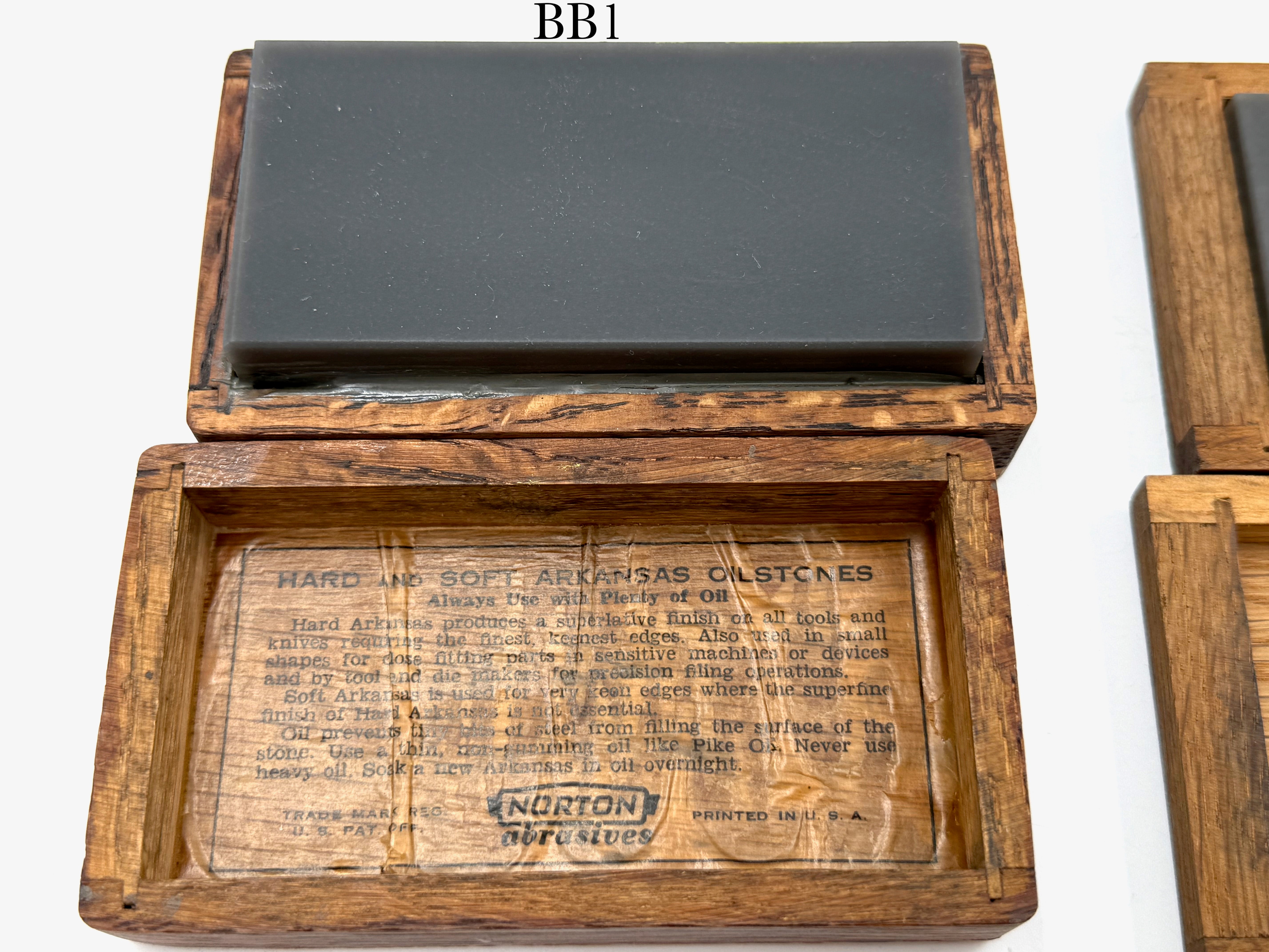 Hard Black Arkansas - Vintage Boxed Collectable Oilstones / Sharpening Stones