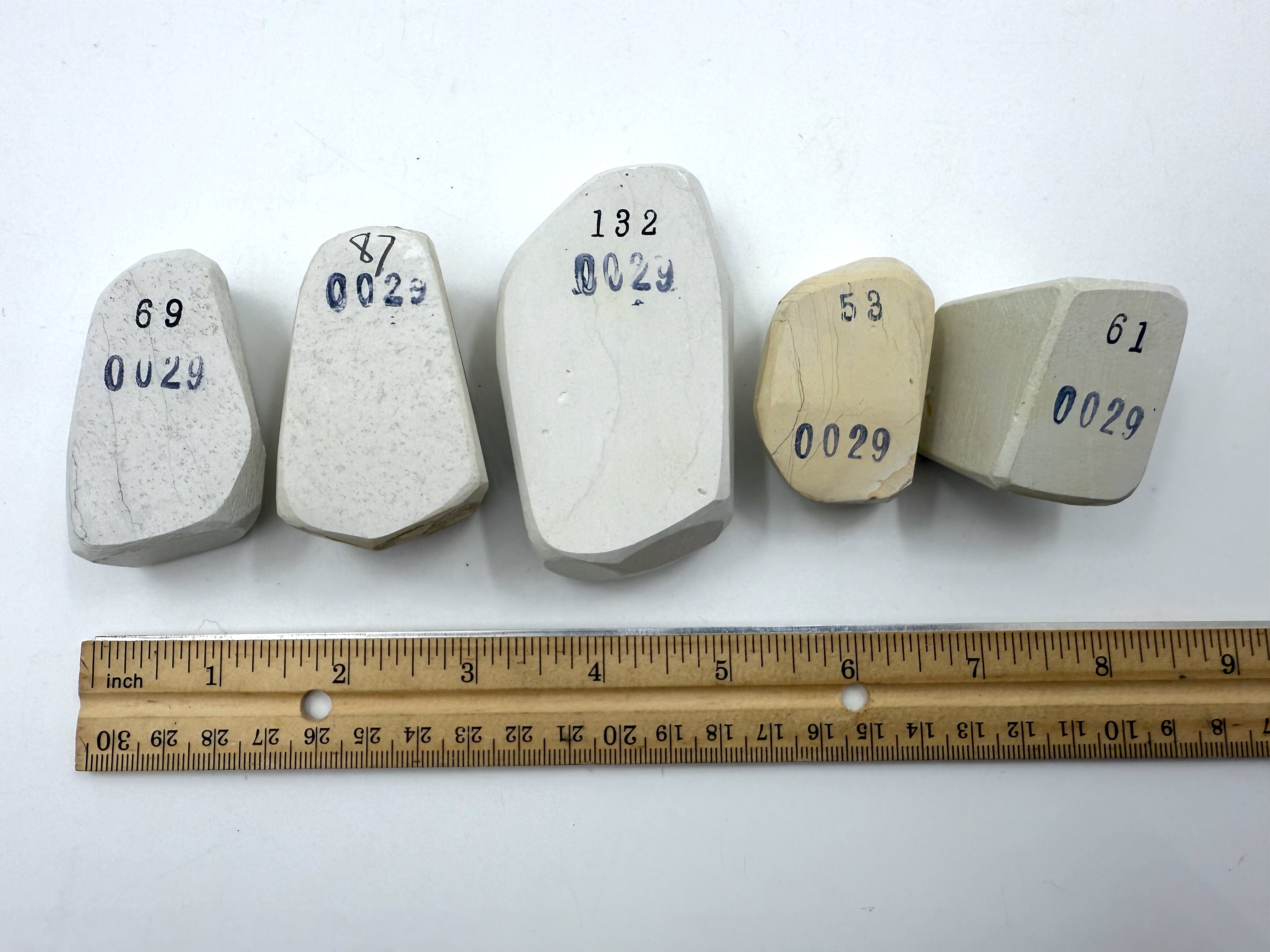 Mikawa Shiro Nagura 5 Piece Set - Asano Stamped Japanese Natural Stones