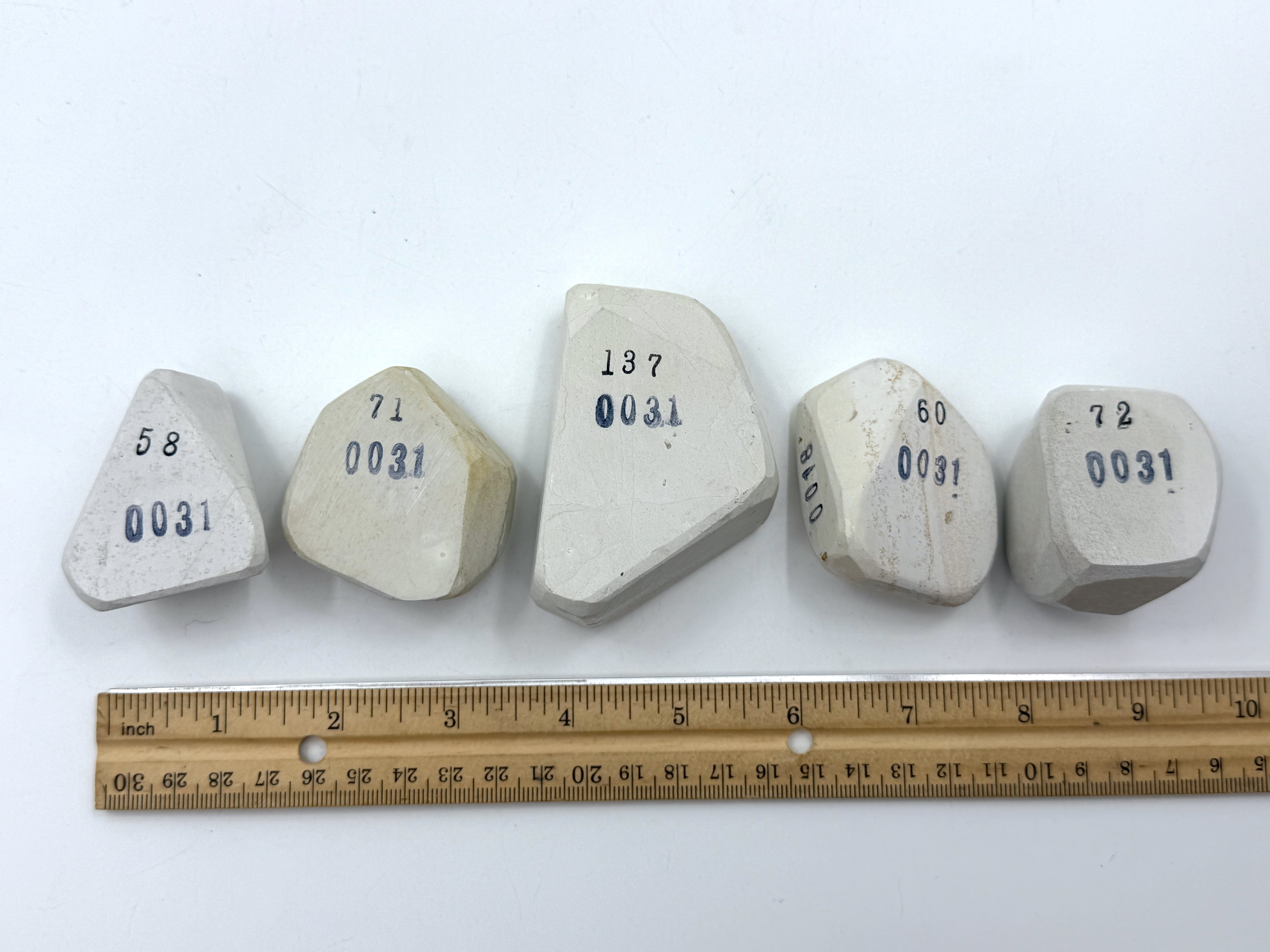 Mikawa Shiro Nagura 5 Piece Set - Asano Stamped Japanese Natural Stones