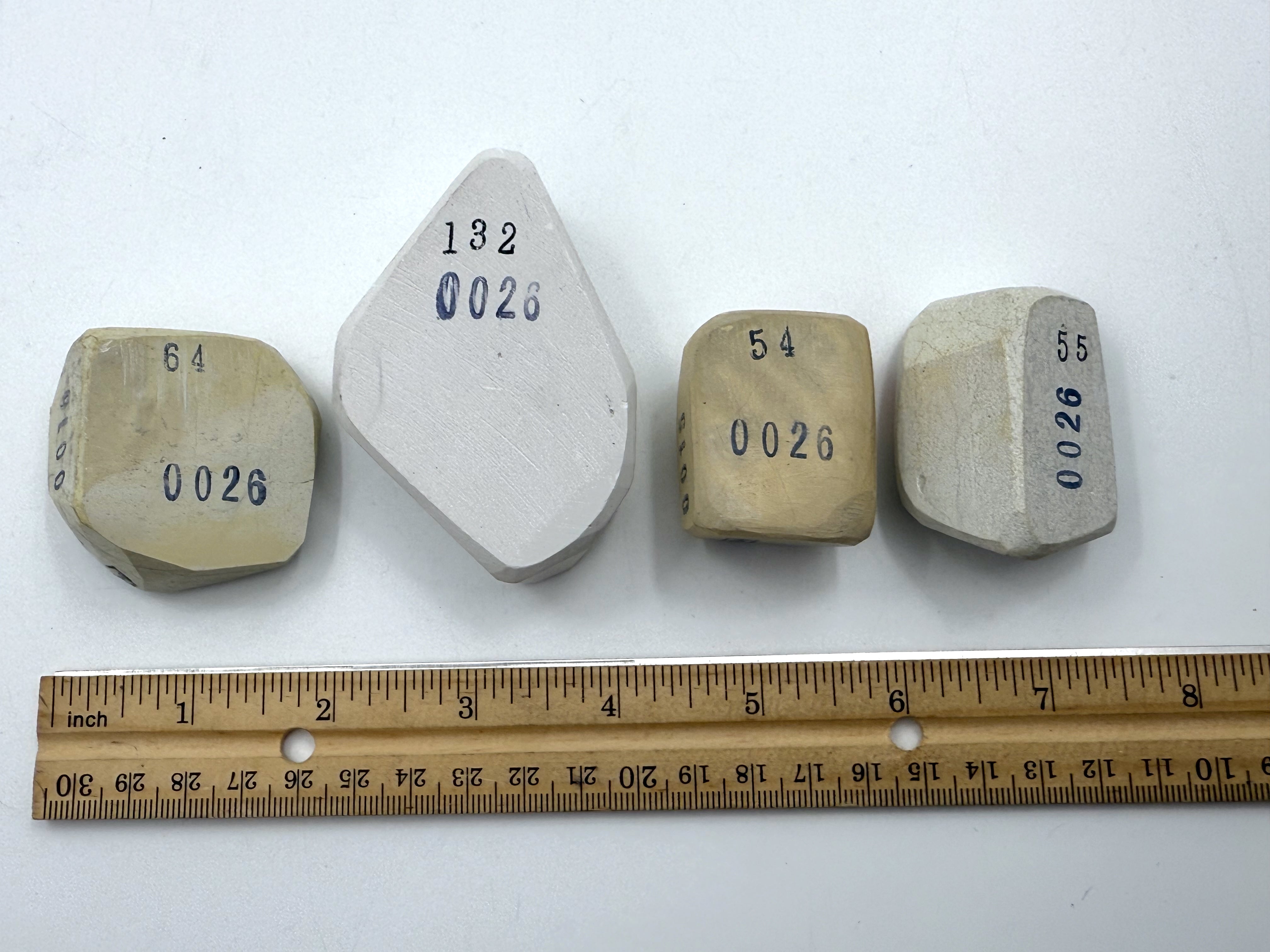Mikawa Shiro Nagura 4 Piece Set - Asano Stamped Japanese Natural Stones