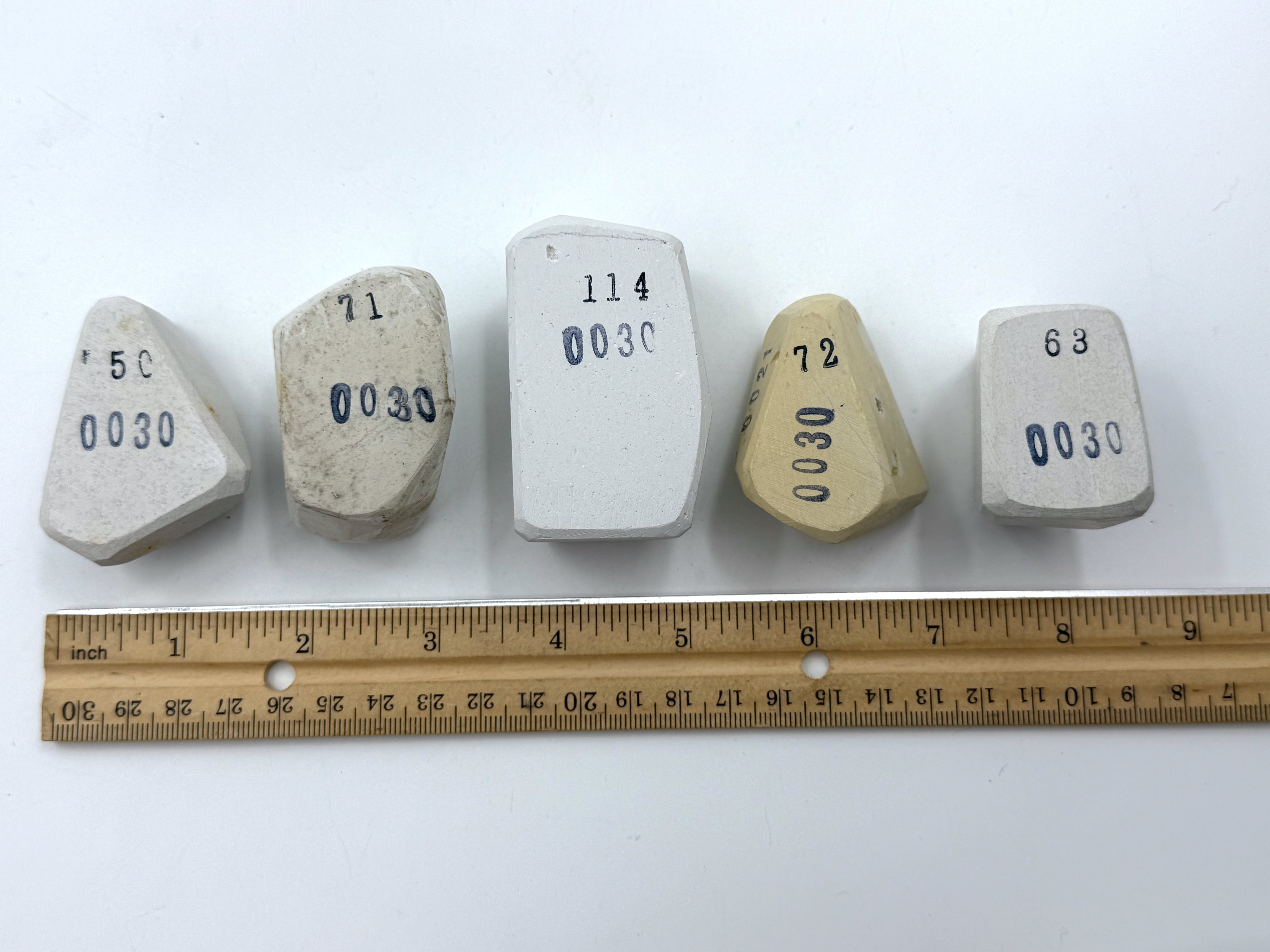 Mikawa Shiro Nagura 5 Piece Set - Asano Stamped Japanese Natural Stones
