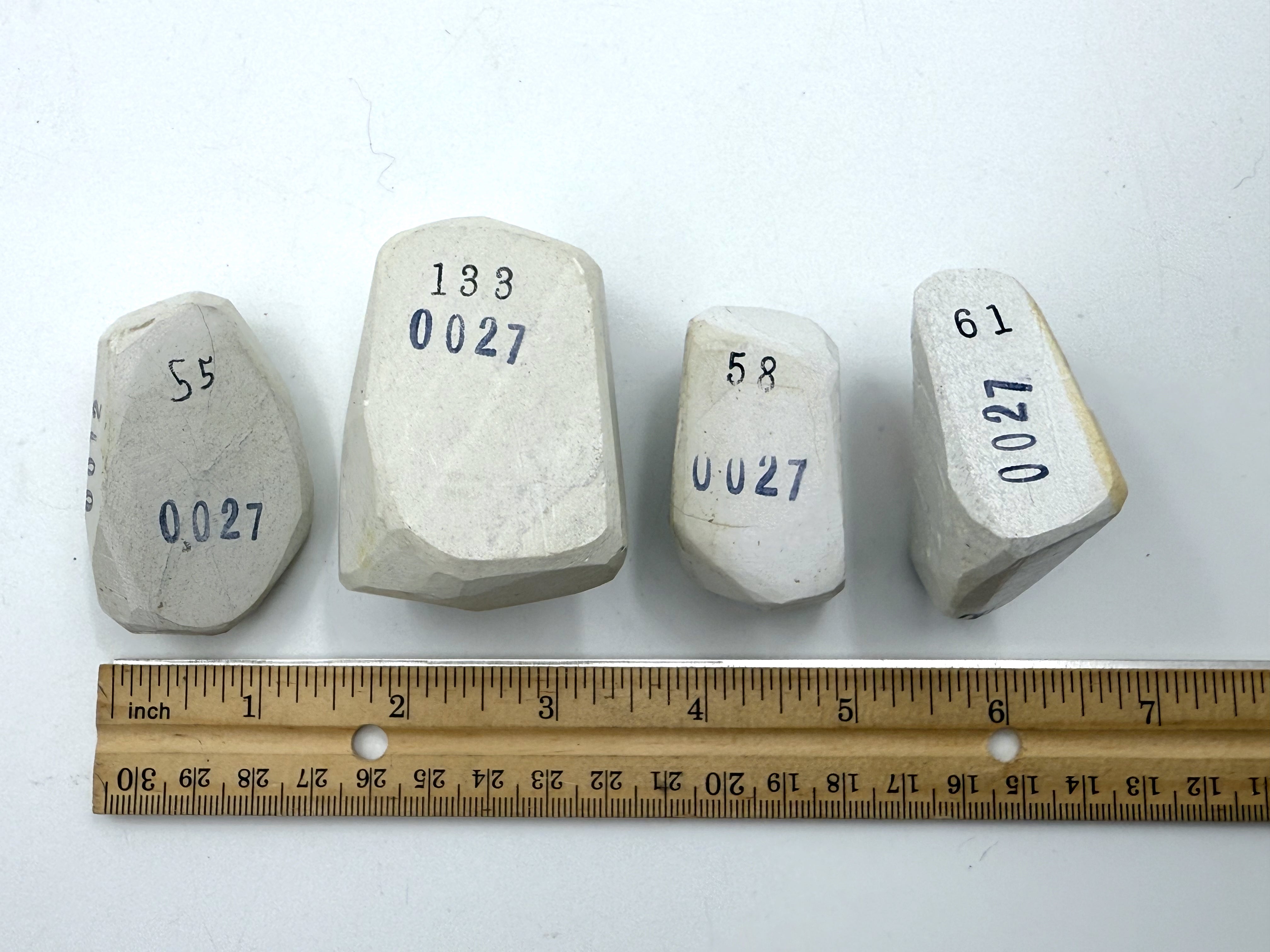 Mikawa Shiro Nagura 4 Piece Set - Asano Stamped Japanese Natural Stones