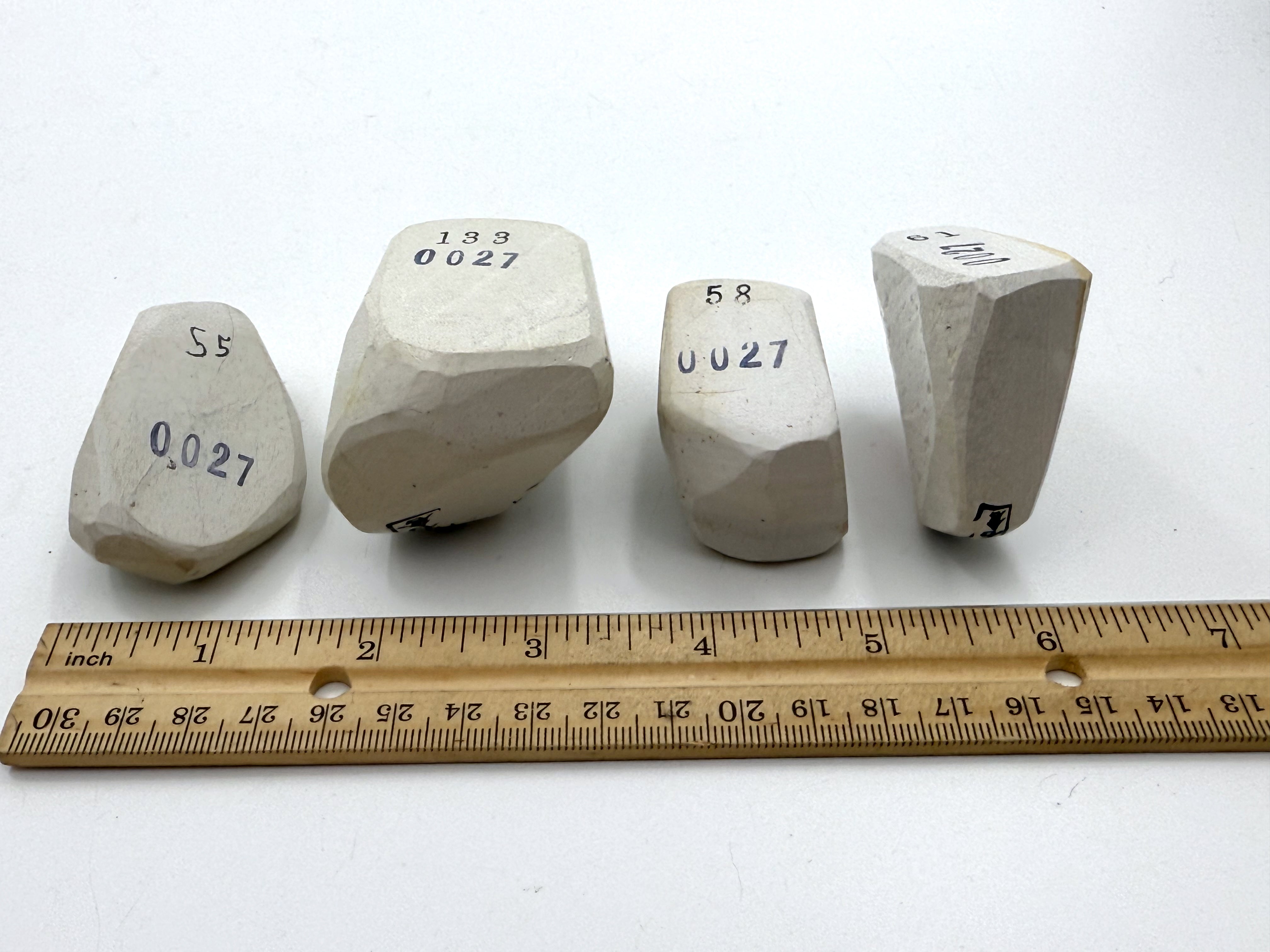 Mikawa Shiro Nagura 4 Piece Set - Asano Stamped Japanese Natural Stones