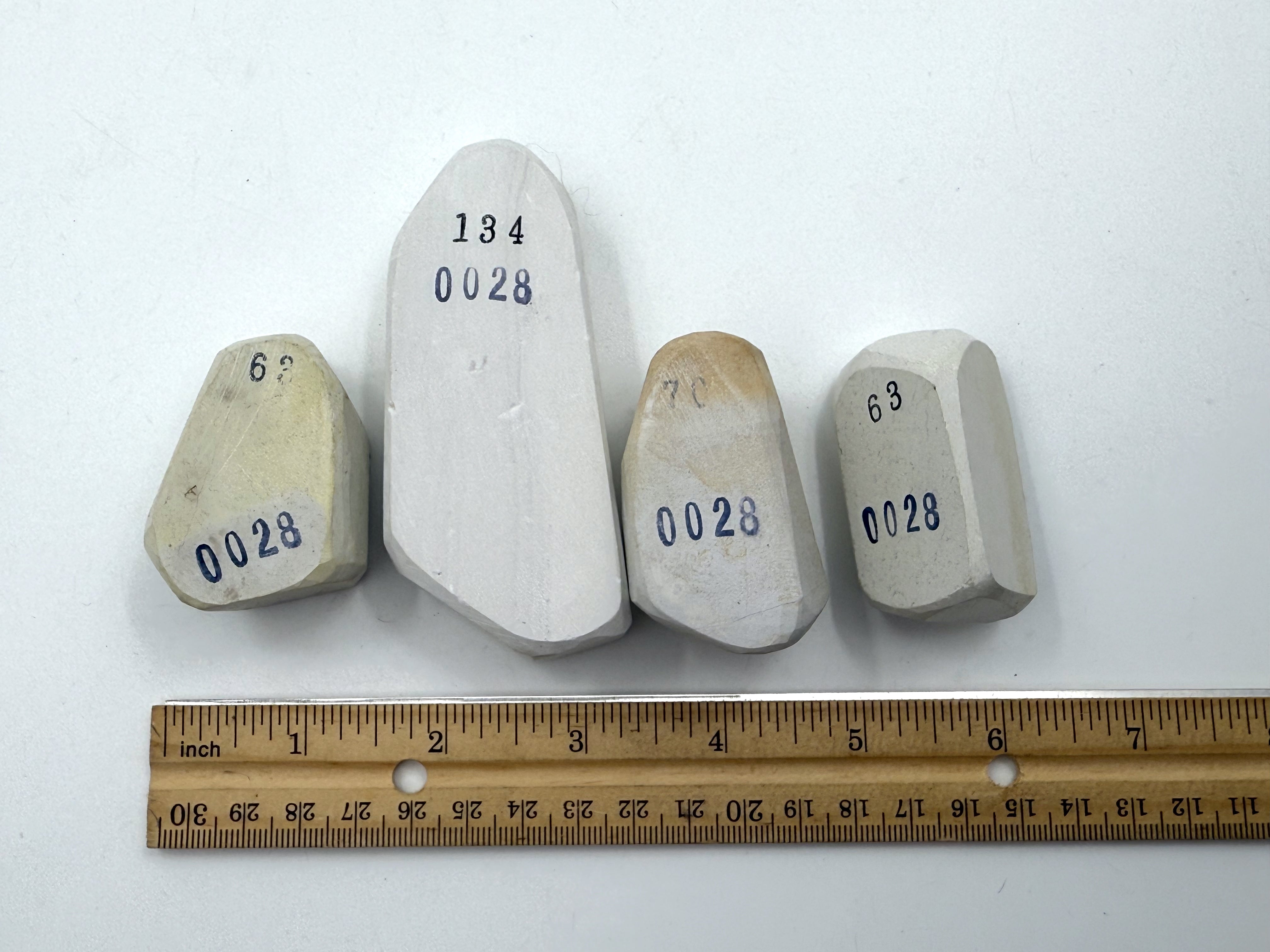 Mikawa Shiro Nagura 4 Piece Set - Asano Stamped Japanese Natural Stones