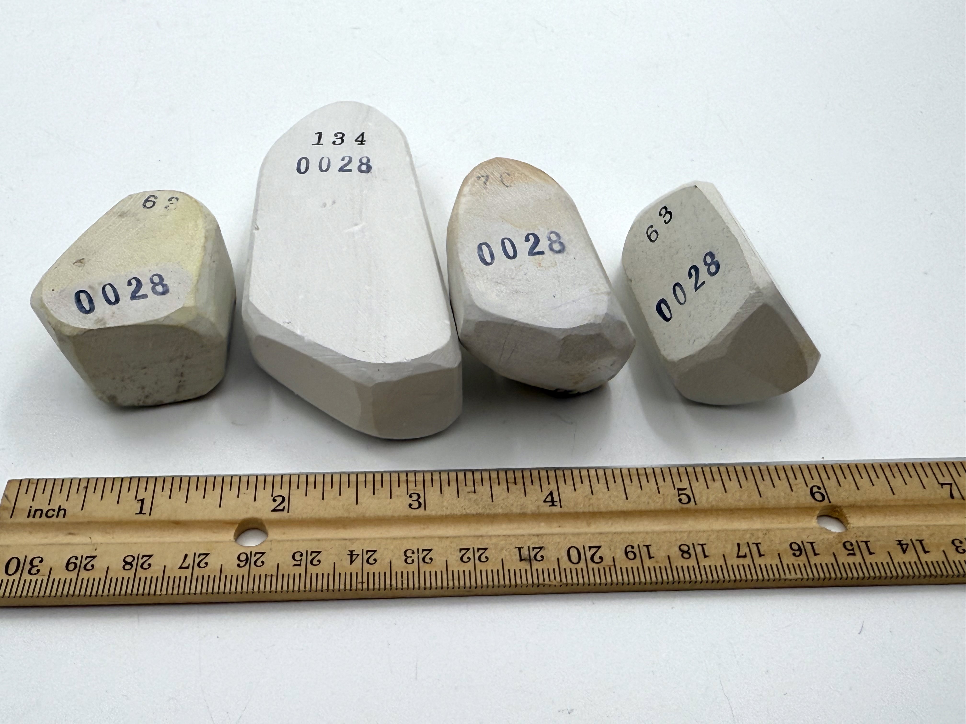 Mikawa Shiro Nagura 4 Piece Set - Asano Stamped Japanese Natural Stones