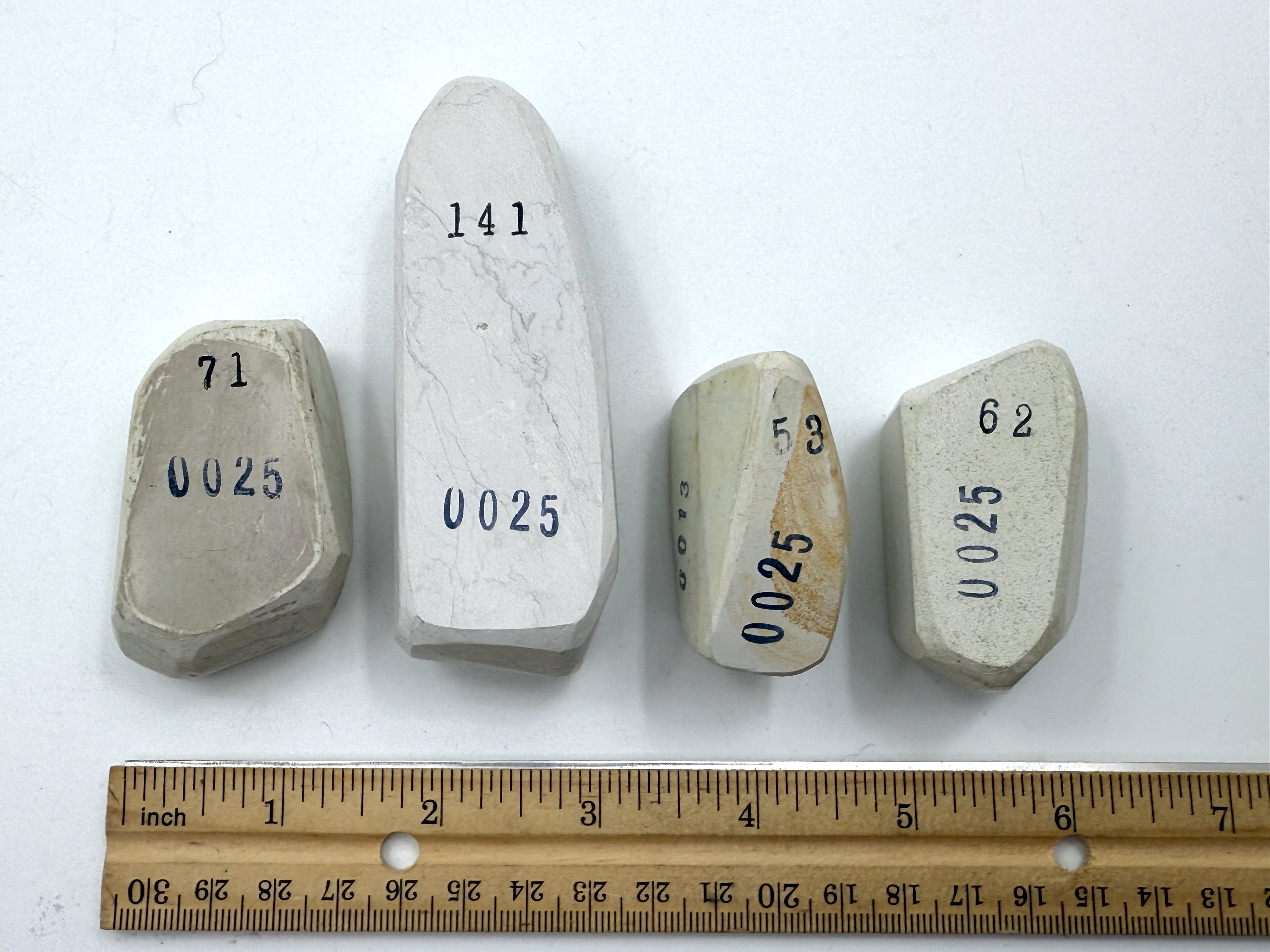 Mikawa Shiro Nagura 4 Piece Set - Asano Stamped Japanese Natural Stones