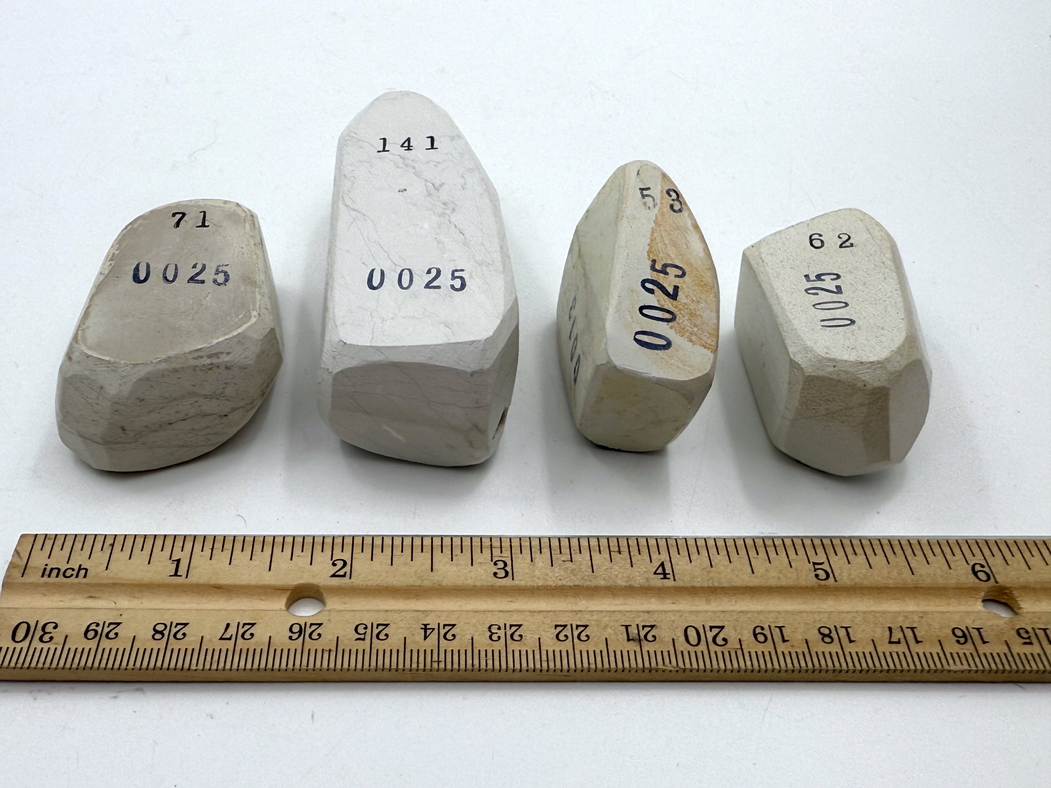 Mikawa Shiro Nagura 4 Piece Set - Asano Stamped Japanese Natural Stones