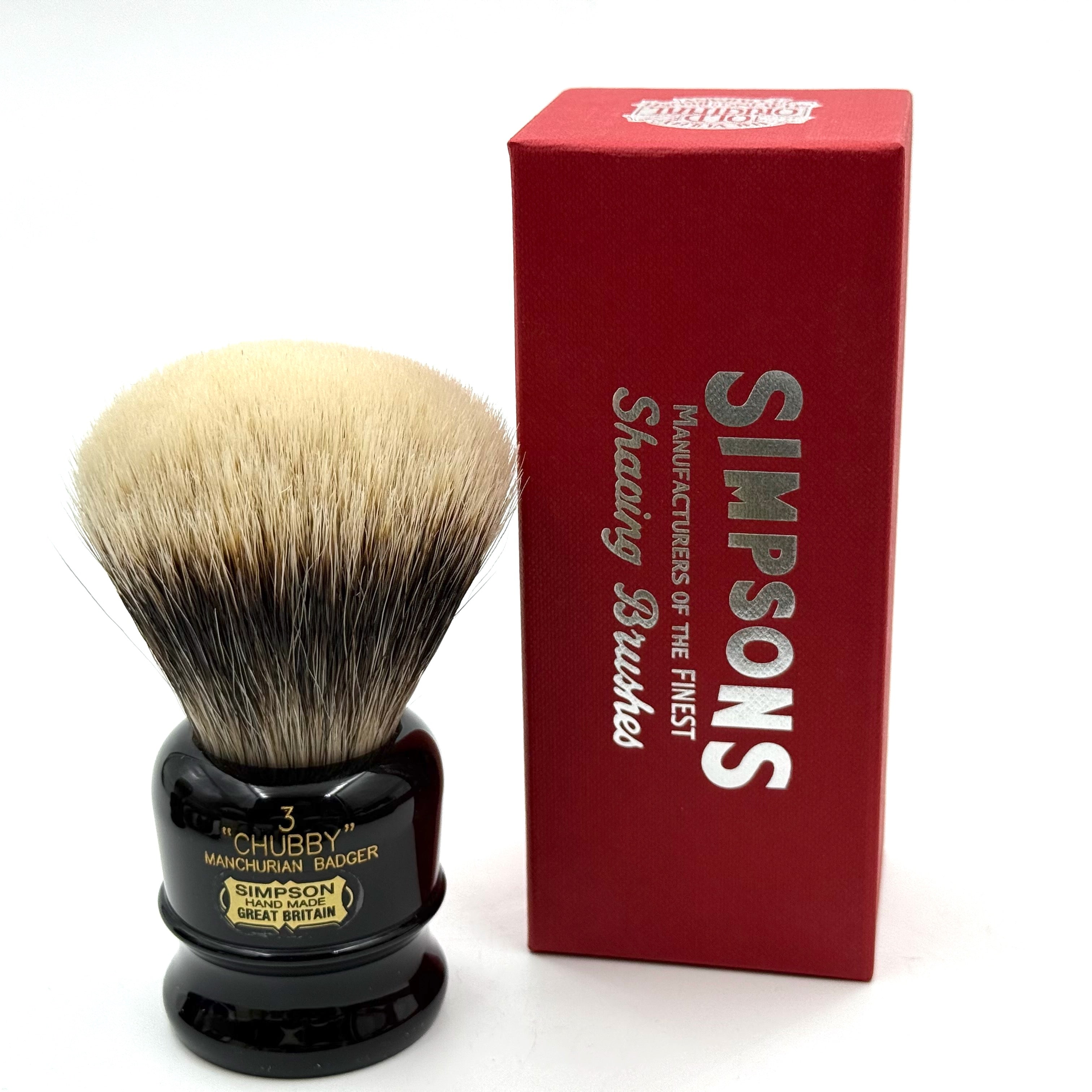 Limited Edition Simpson Chubby CH3 Manchurian Badger Shaving Brush - Ebony