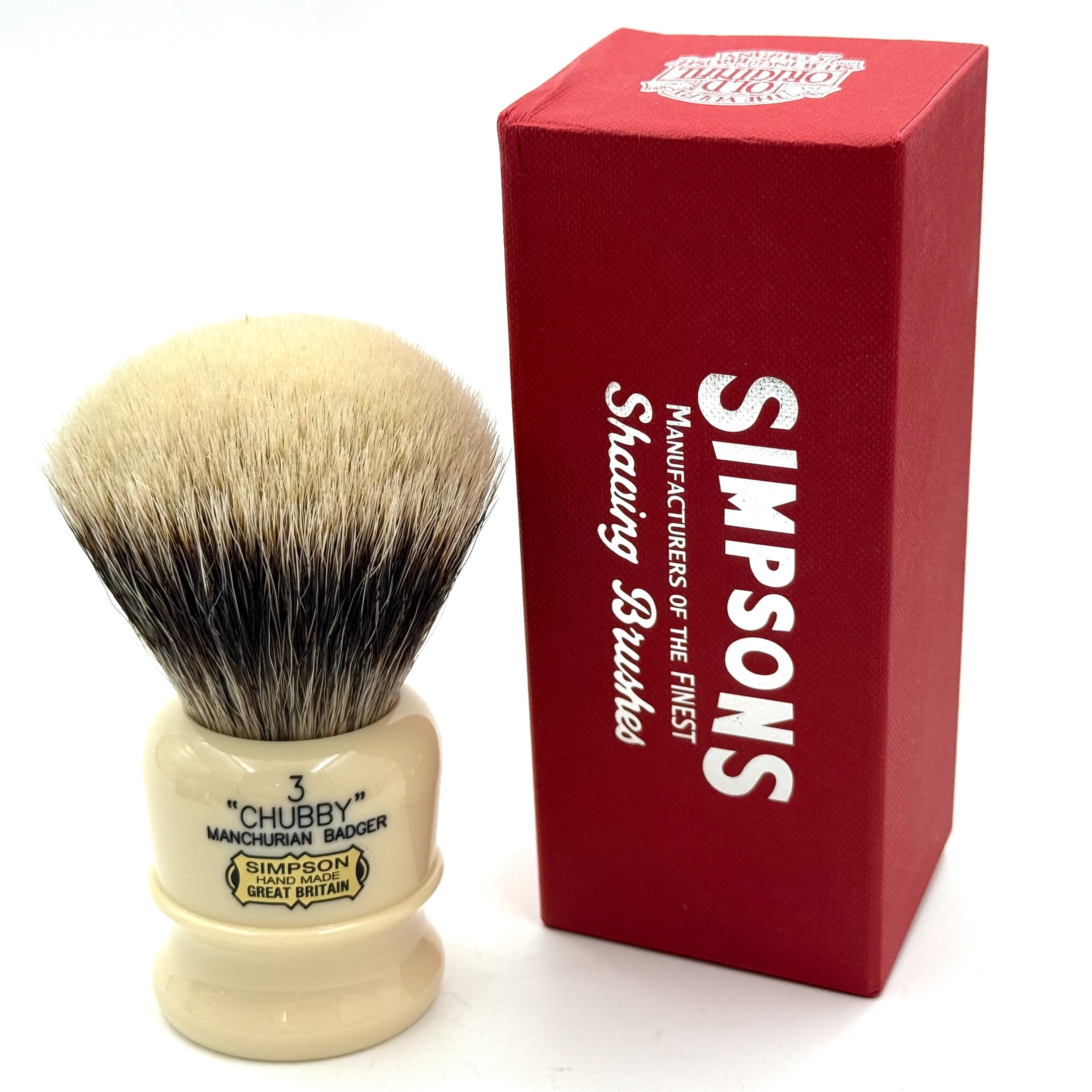 Limited Edition Simpson Chubby CH3 Manchurian Badger Shaving Brush - Ivory