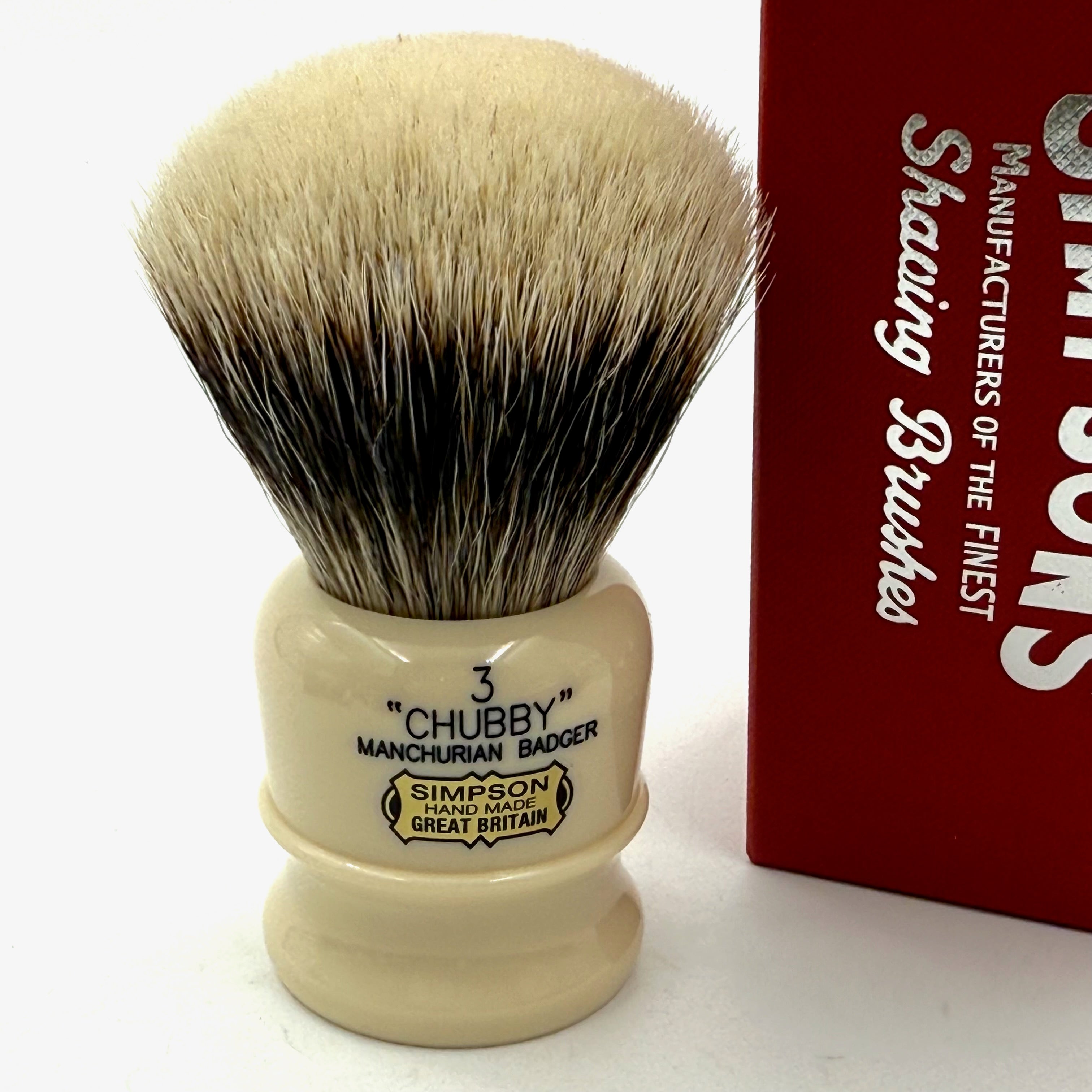 Limited Edition Simpson Chubby CH3 Manchurian Badger Shaving Brush - Ivory