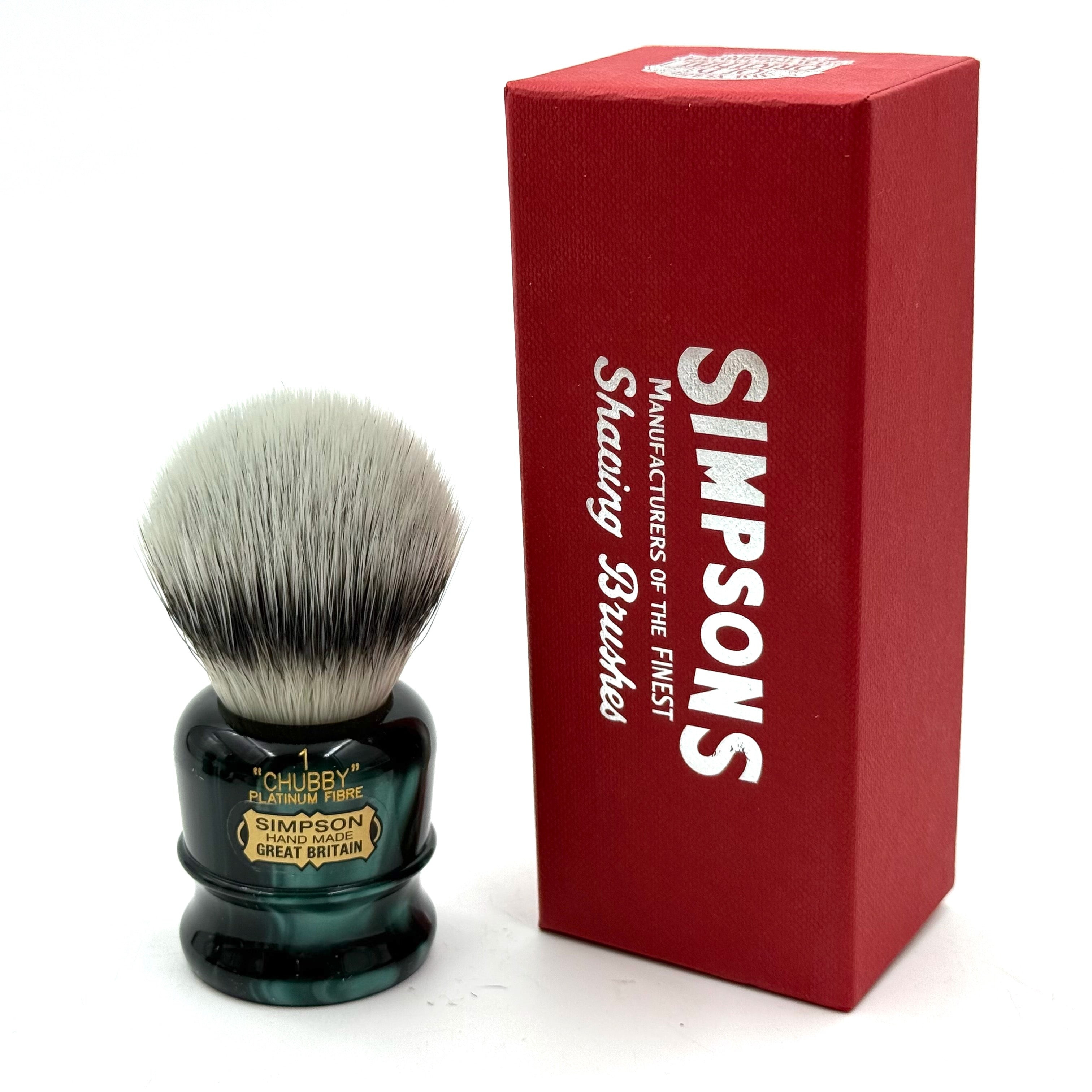 Limited Edition Simpson Chubby CH1 Platinum Shaving Brush - Emerald