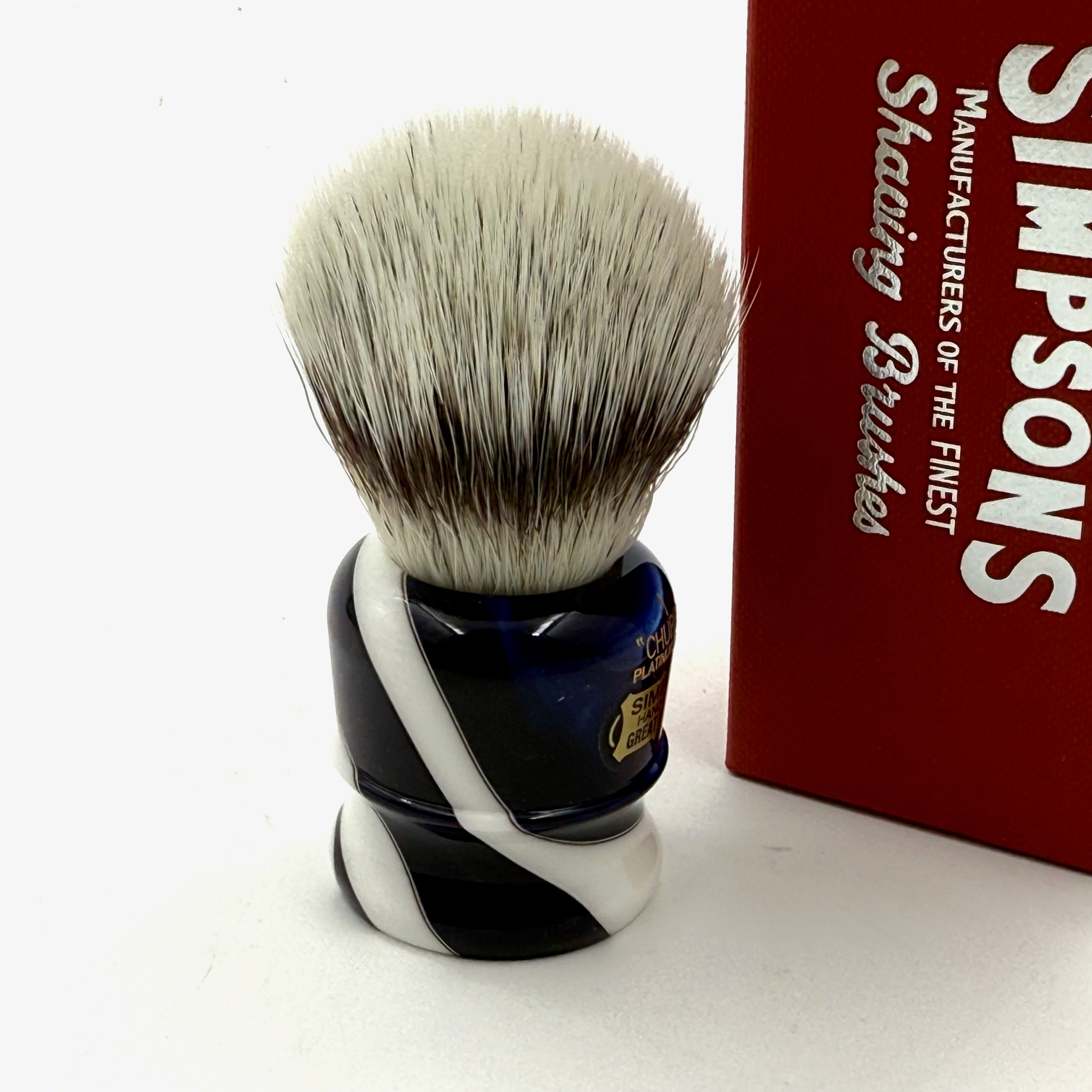 Limited Edition Simpson Chubby CH1 Platinum Shaving Brush - Sapphire Candy