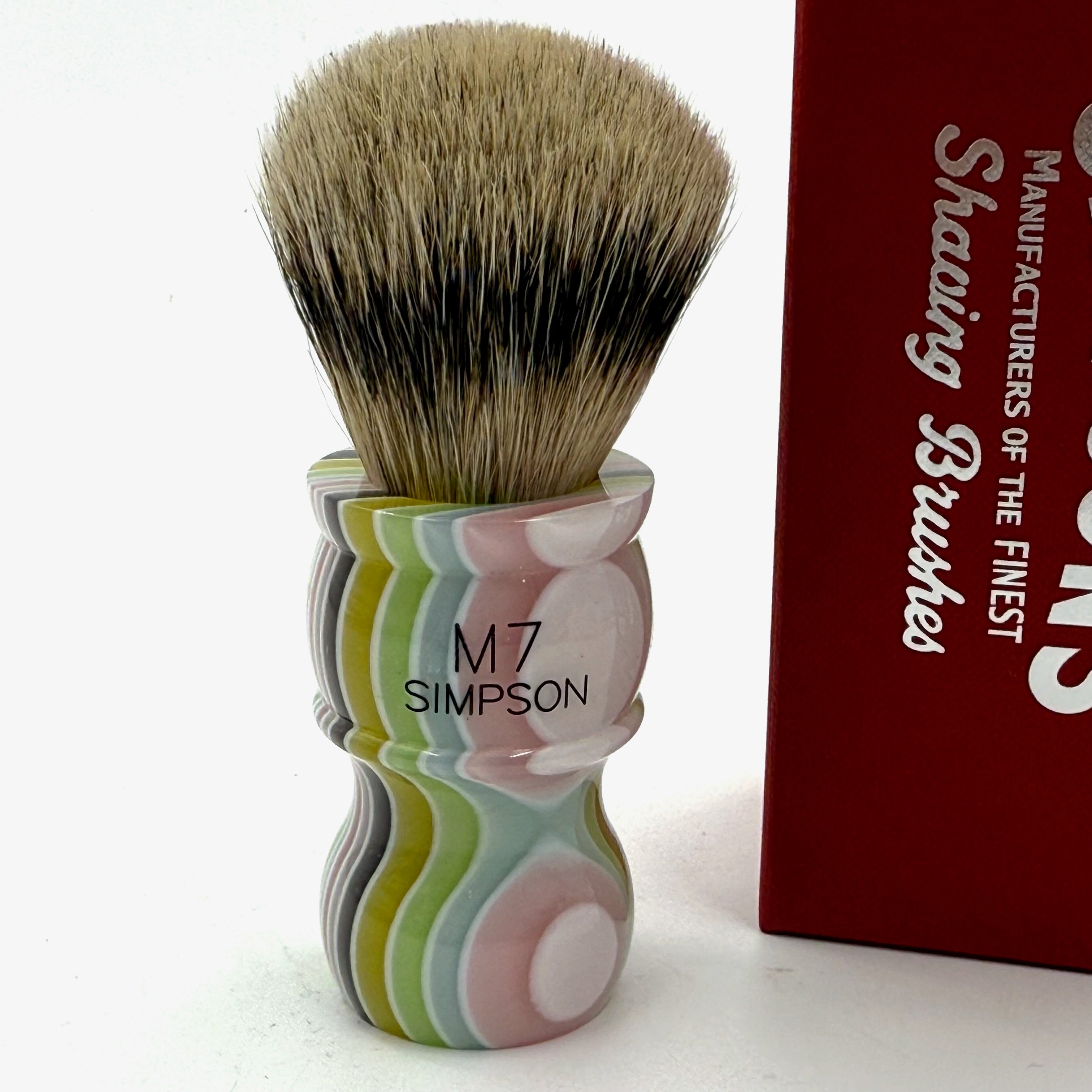 Limited Edition Simpsons M7 Best Badger Shaving Brush - Candy Stripe