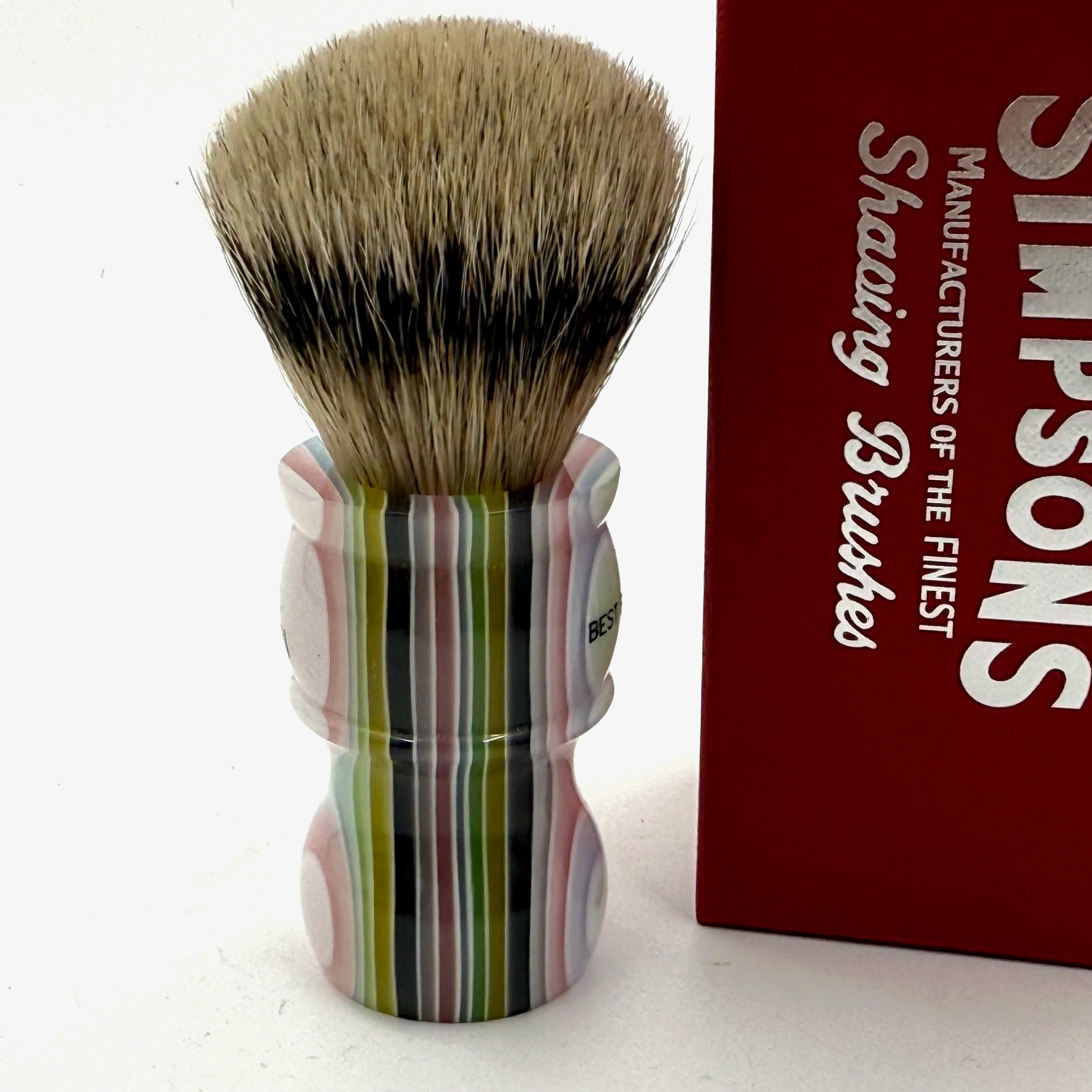 Limited Edition Simpsons M7 Best Badger Shaving Brush - Candy Stripe