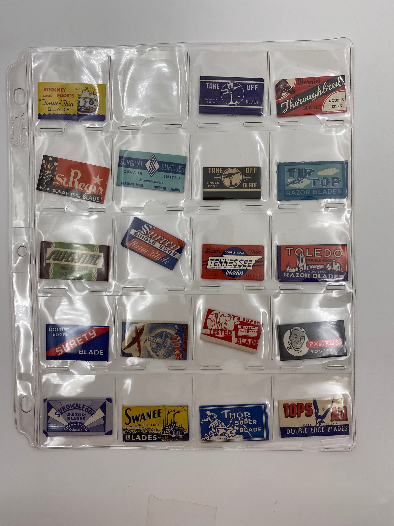 Collection Page of 20 Vintage Double Edge Razor Blades