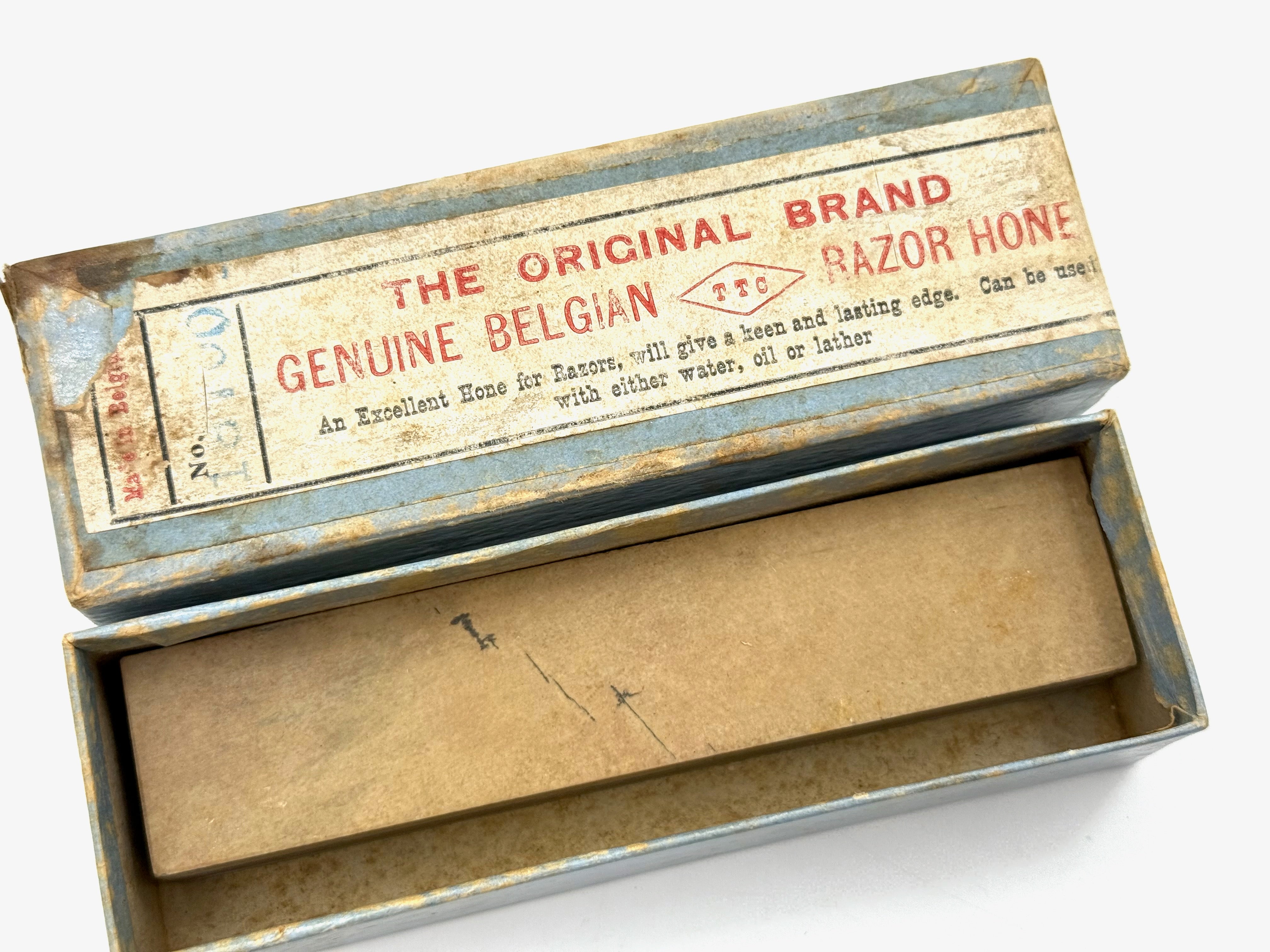 TTC Belgian Razor Hone - Boxed Vintage Combination Coticule  Sharpening Stone