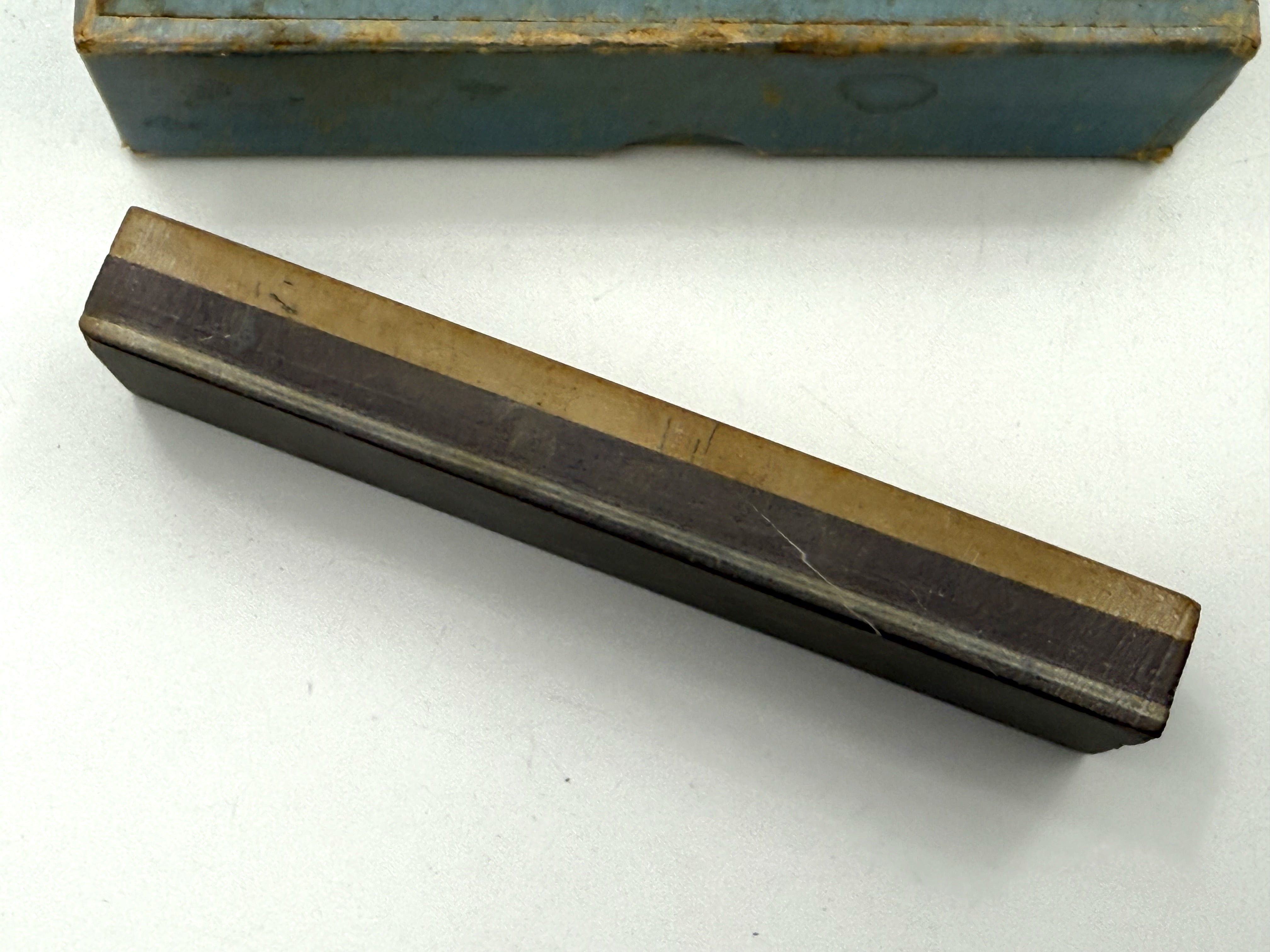 Coticule belge - Coffret d'affûtage pour rasoir - Combinaison vintage - 178 mm x 38 mm (7" x 1,5") - Affûtage