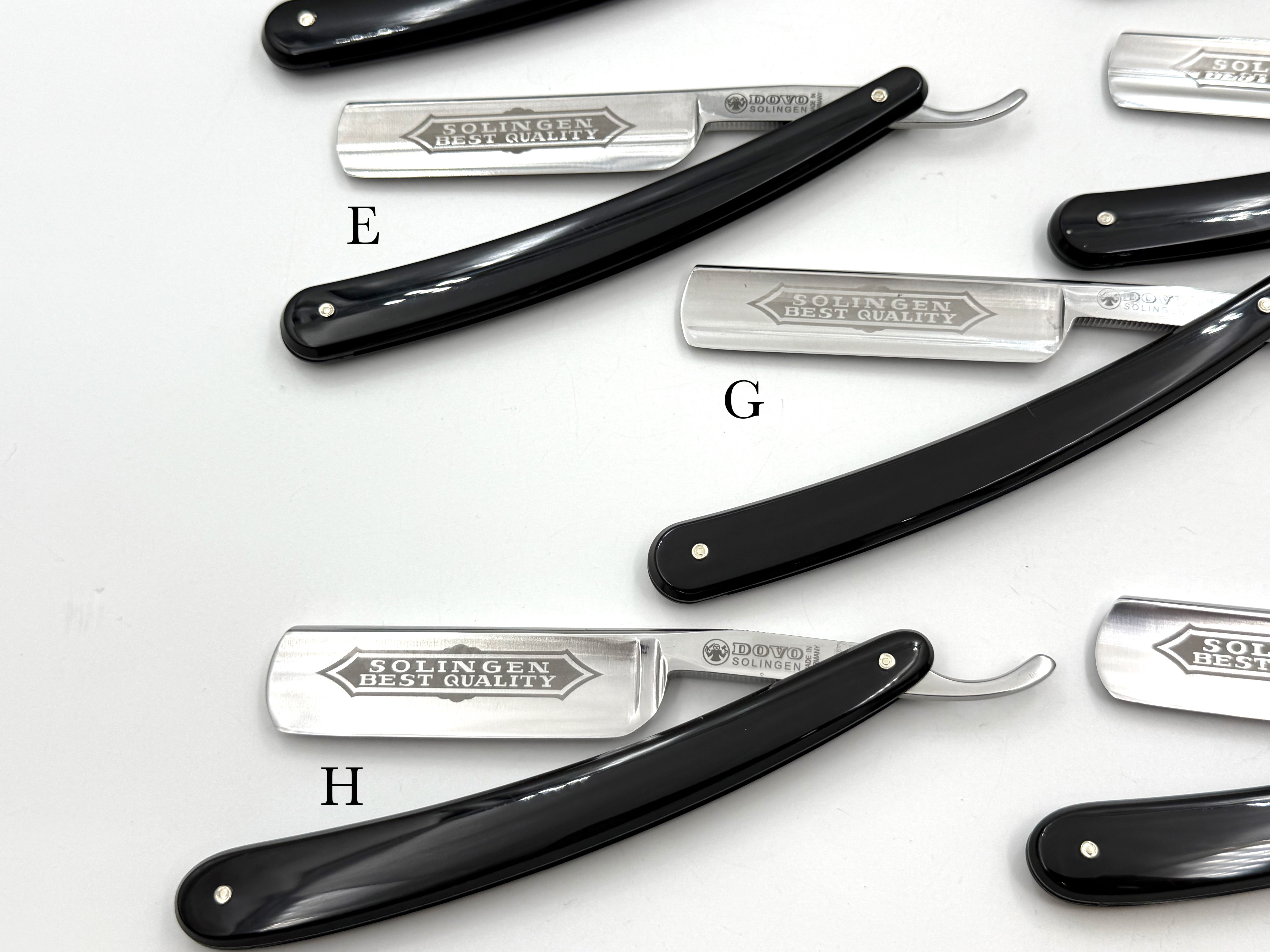 Rasoirs droits Solingen Dovo "Best Quality" de GSG renouvelés avec manche en plastique 5/8 Full Hollow (CHOISISSEZ VOTRE RASOIR 2)