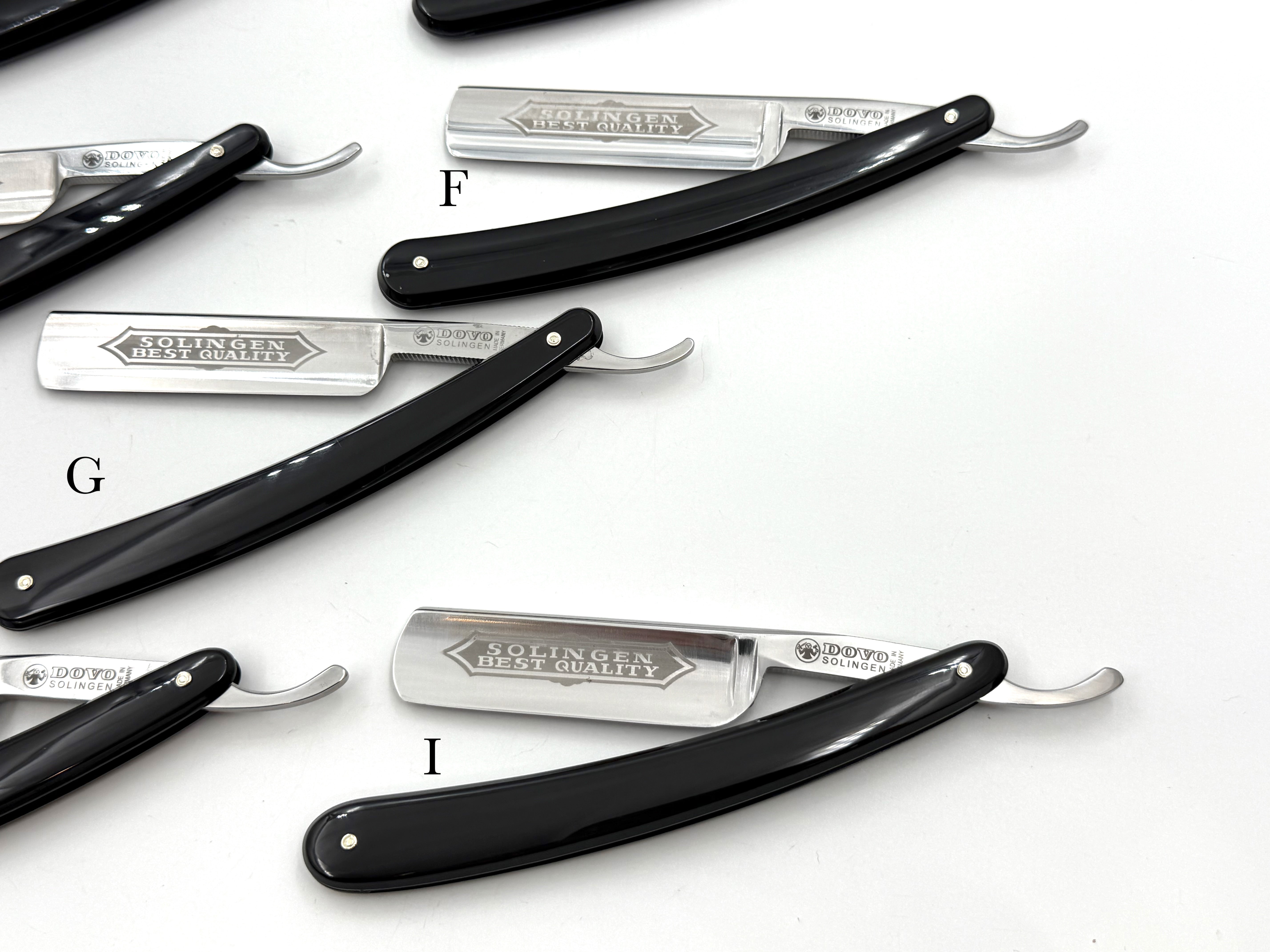 Rasoirs droits Solingen Dovo "Best Quality" de GSG renouvelés avec manche en plastique 5/8 Full Hollow (CHOISISSEZ VOTRE RASOIR 2)
