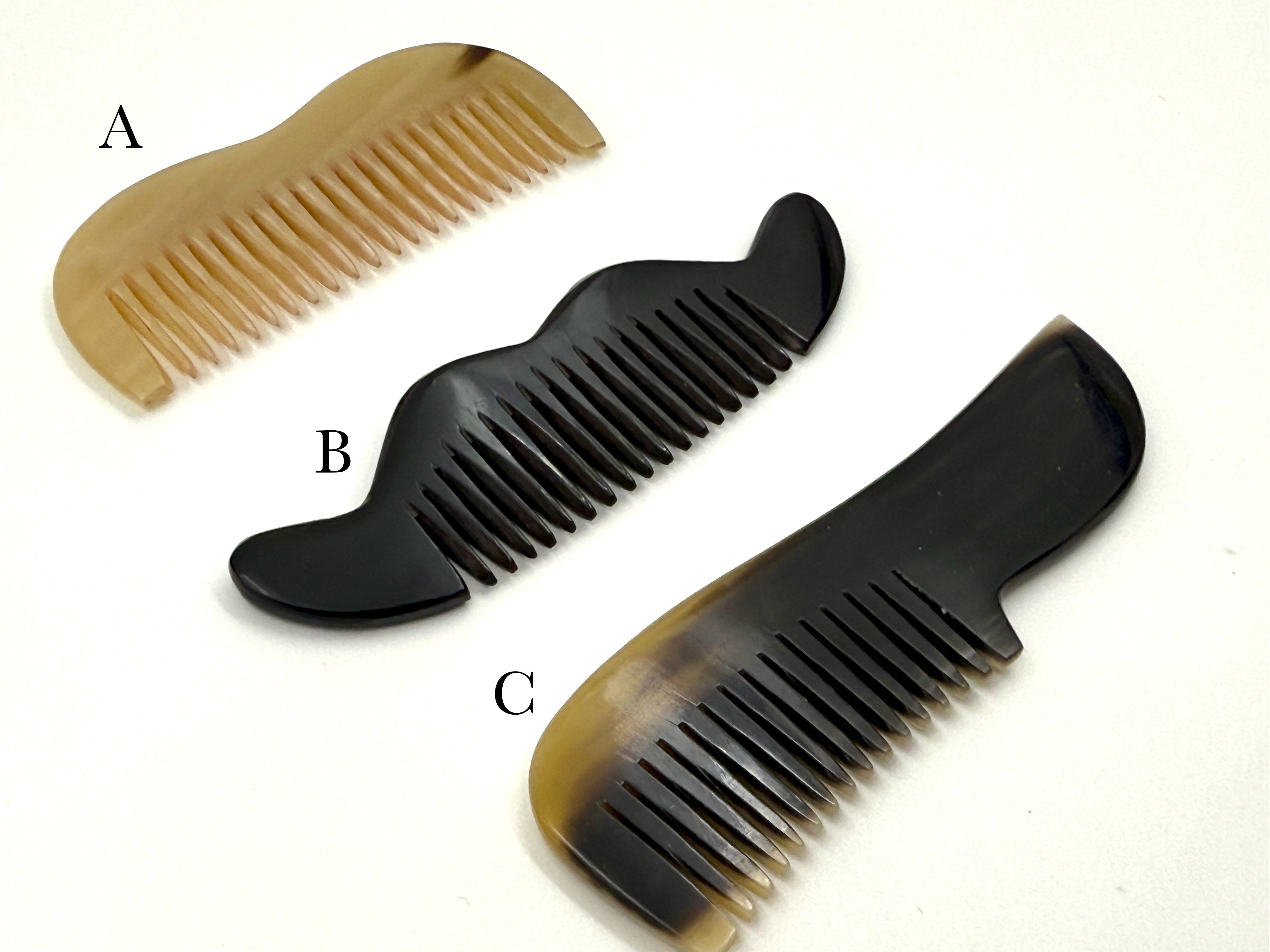 Traditional Genuine Ox Horn Mustache & Beard Combs