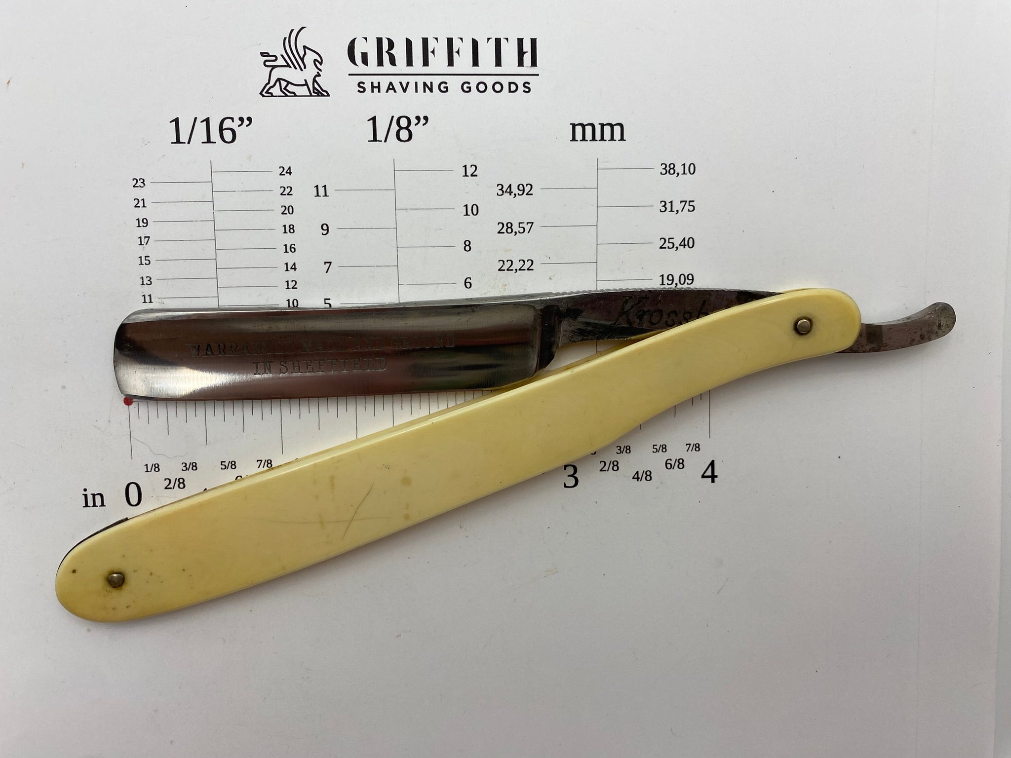 Vintage Nowill Krosskeys Ivory Scales Sheffield Razor for Restoration