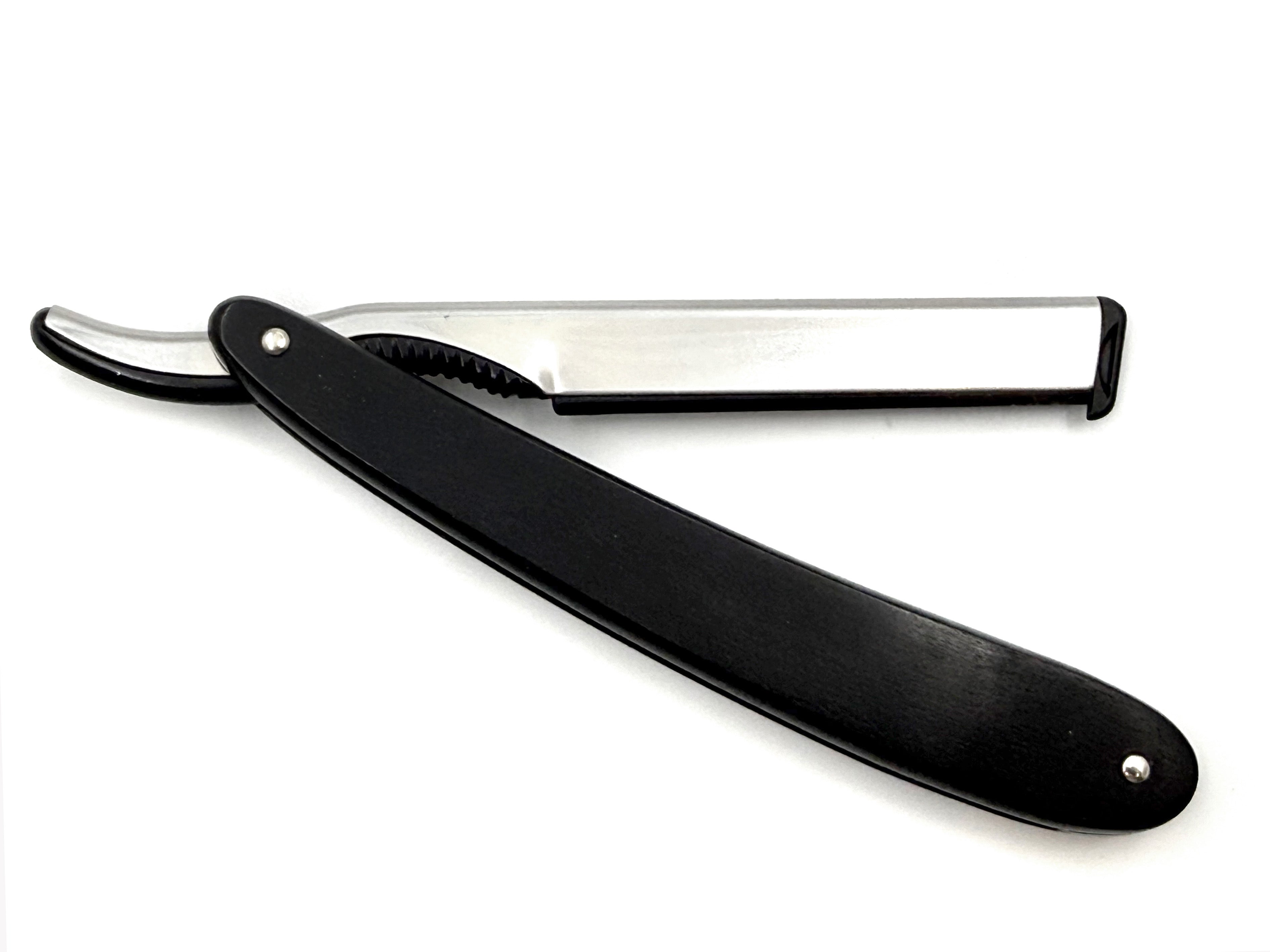 Dovo Shavette Straight Razor with Ebony Wood Scales