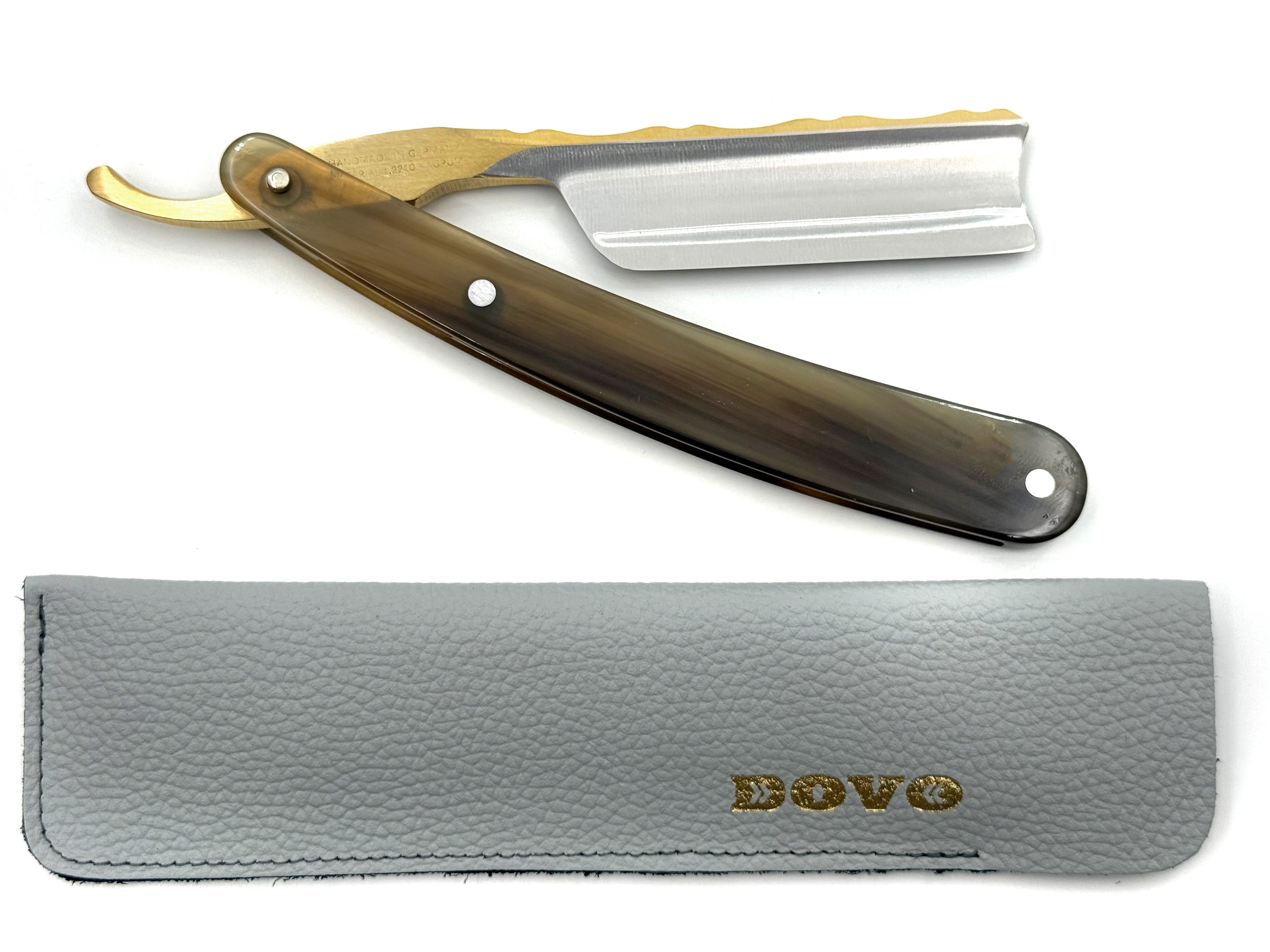 Dovo "Bergischer Lowe" Horn Handle 6/8 Full Hollow Solingen Straight Razor