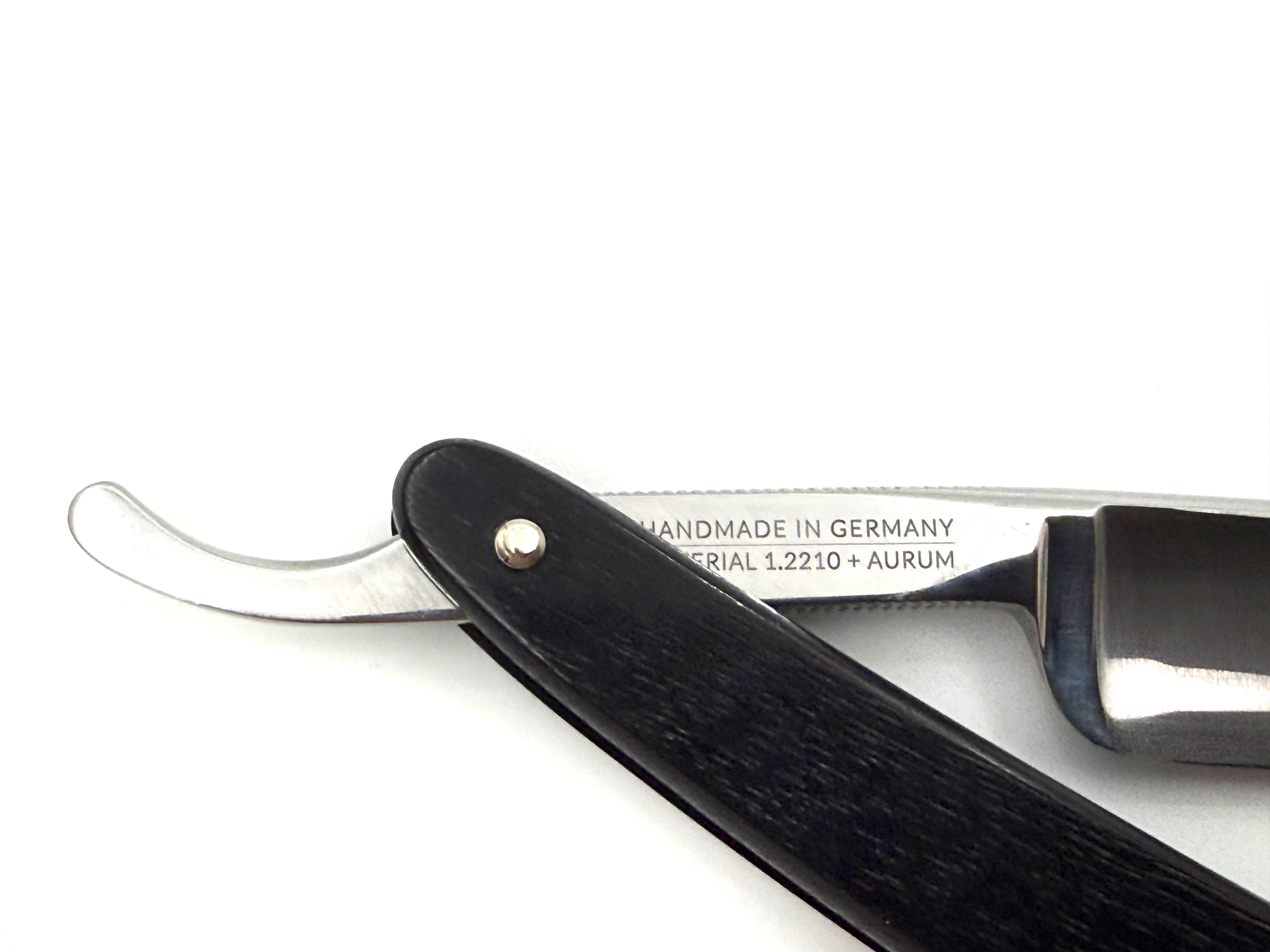Dovo "Astrale" Ebony Handle 5/8 Full Hollow Round Tip Solingen Straight Razor