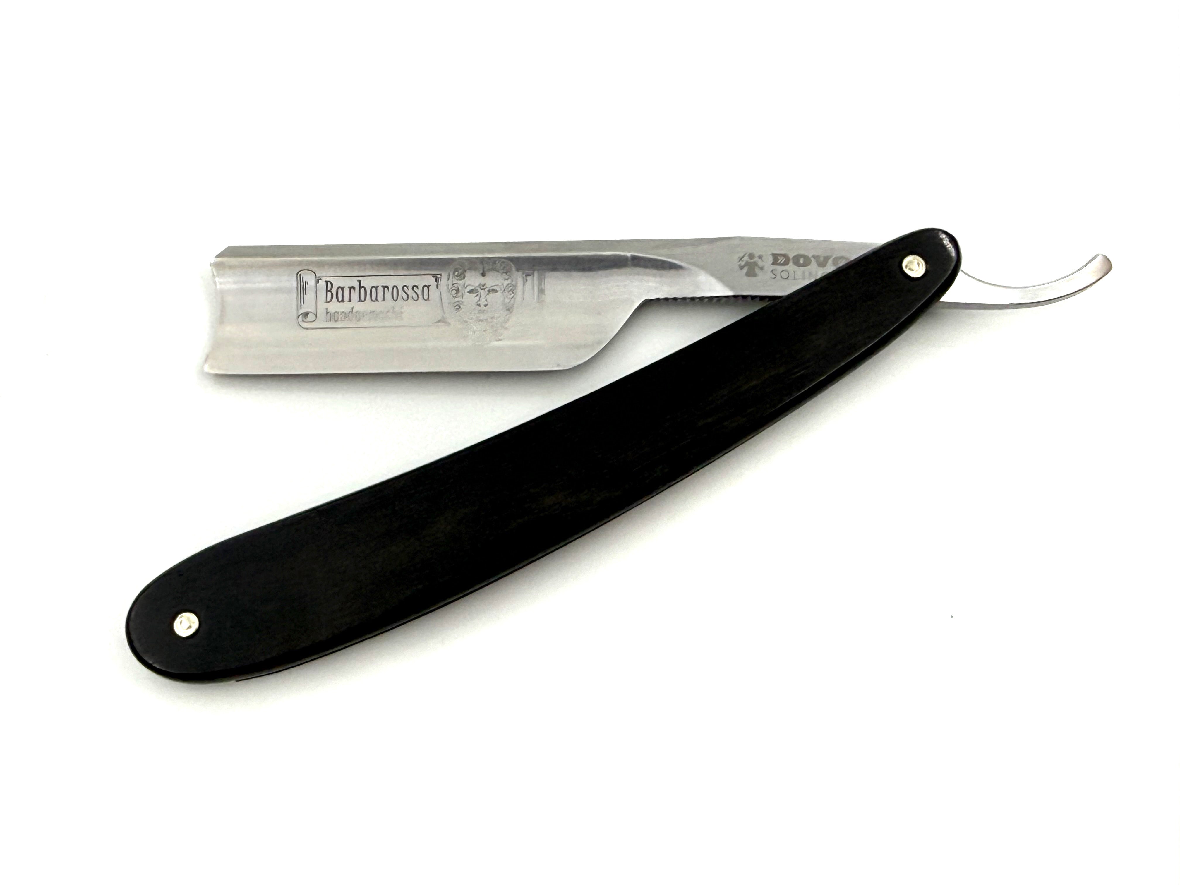 Dovo "Barbarossa" Ebony Handle 5/8 Full Hollow Spanish Tip Solingen Straight Razor