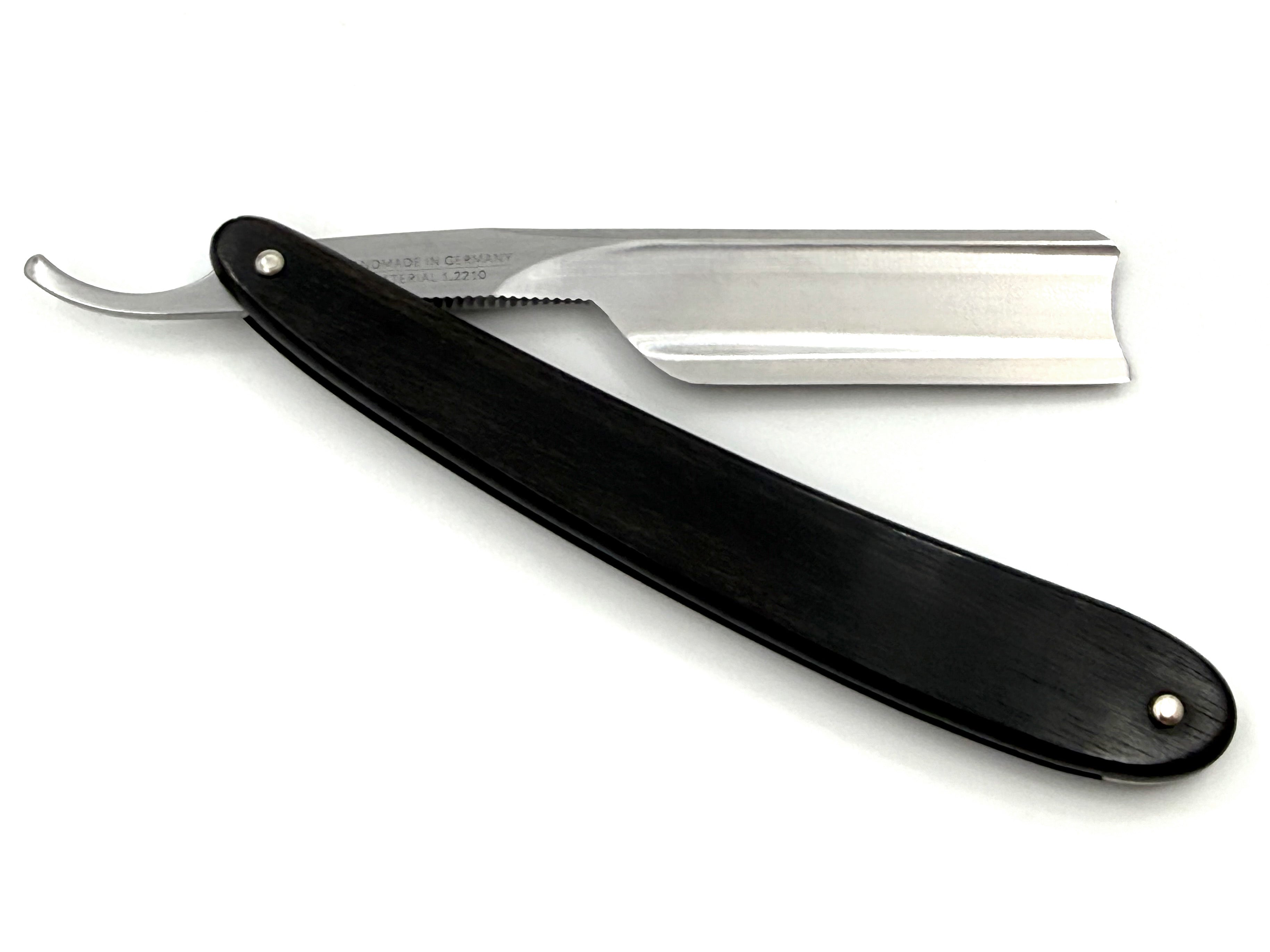 Dovo "Barbarossa" Ebony Handle 5/8 Full Hollow Spanish Tip Solingen Straight Razor