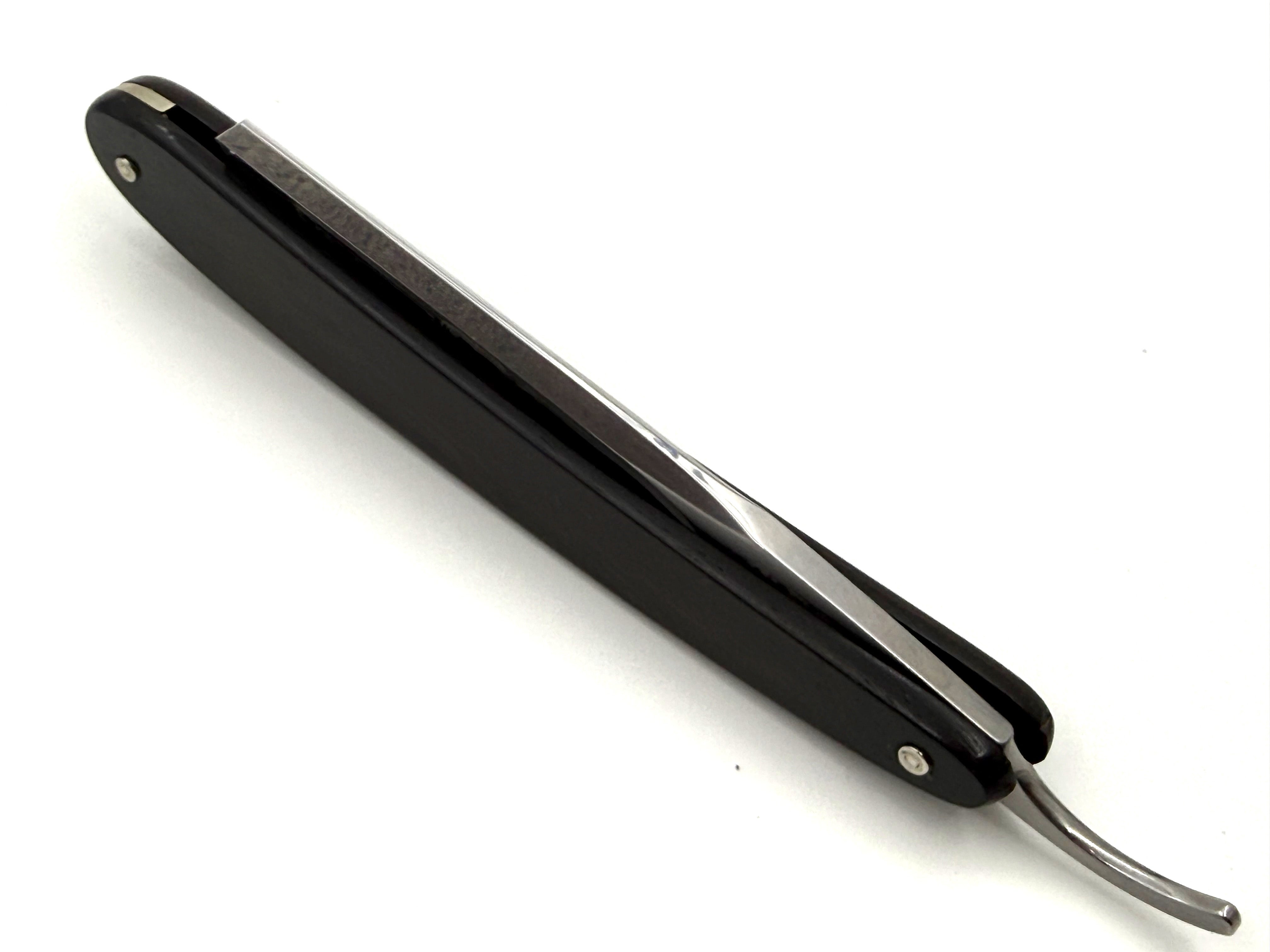 Dovo "Barbarossa" Ebony Handle 5/8 Full Hollow Spanish Tip Solingen Straight Razor