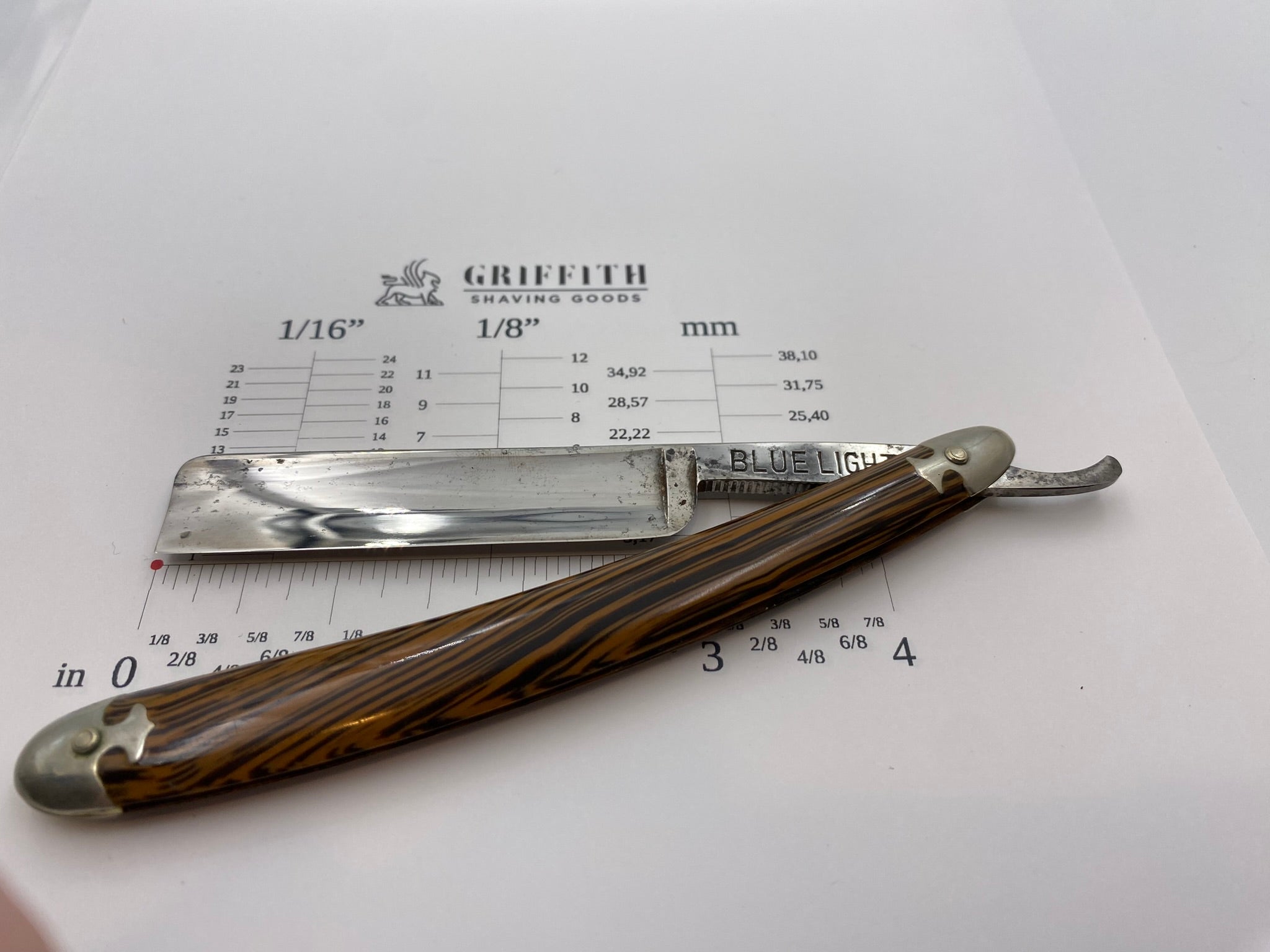 Vintage Denison Barber Supply "Blue Light" Razor for Restoration