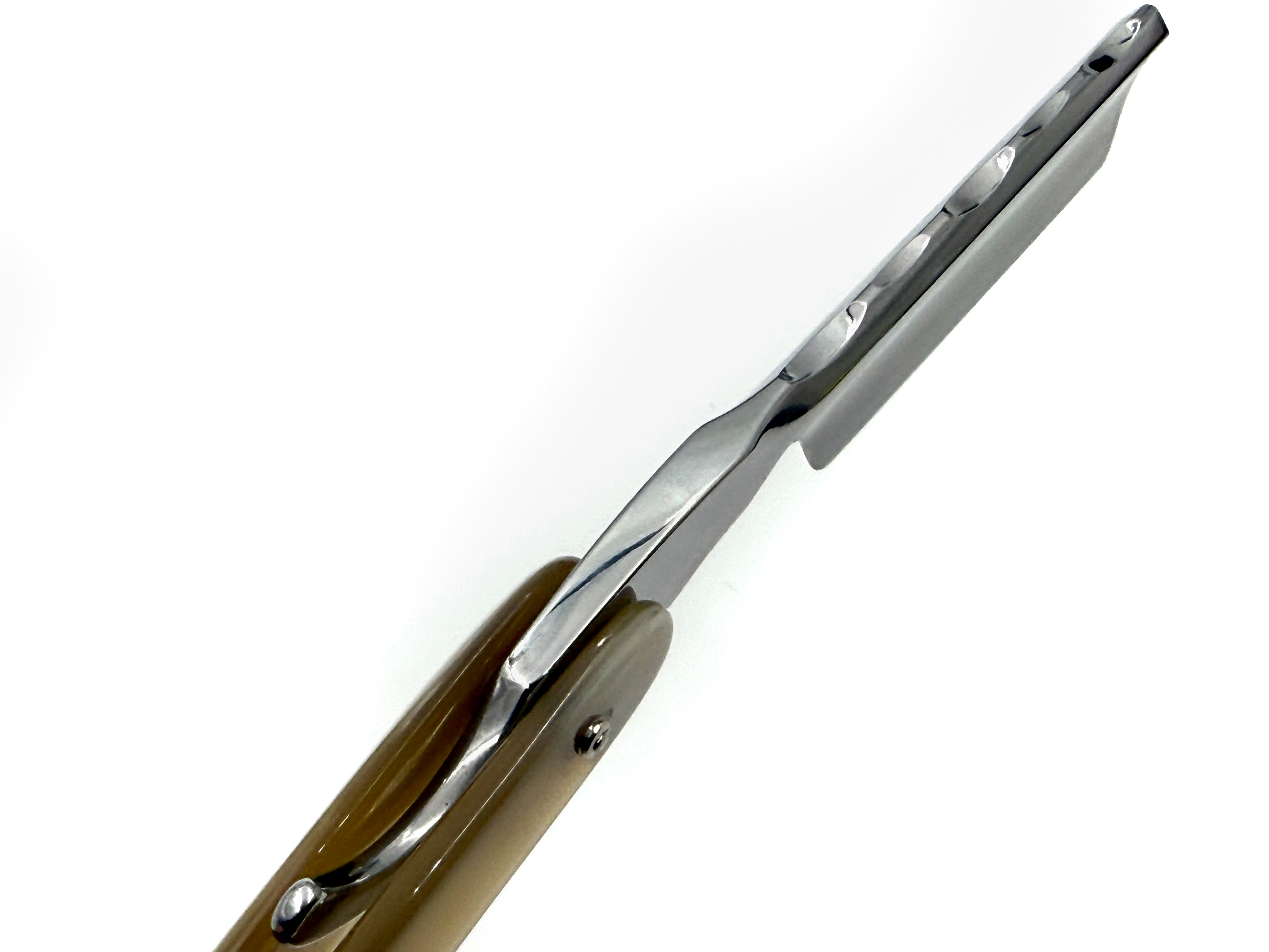 Ralf Aust 6/8 Blade with French Tip & Horn Scales Full Hollow Solingen Straight Razor