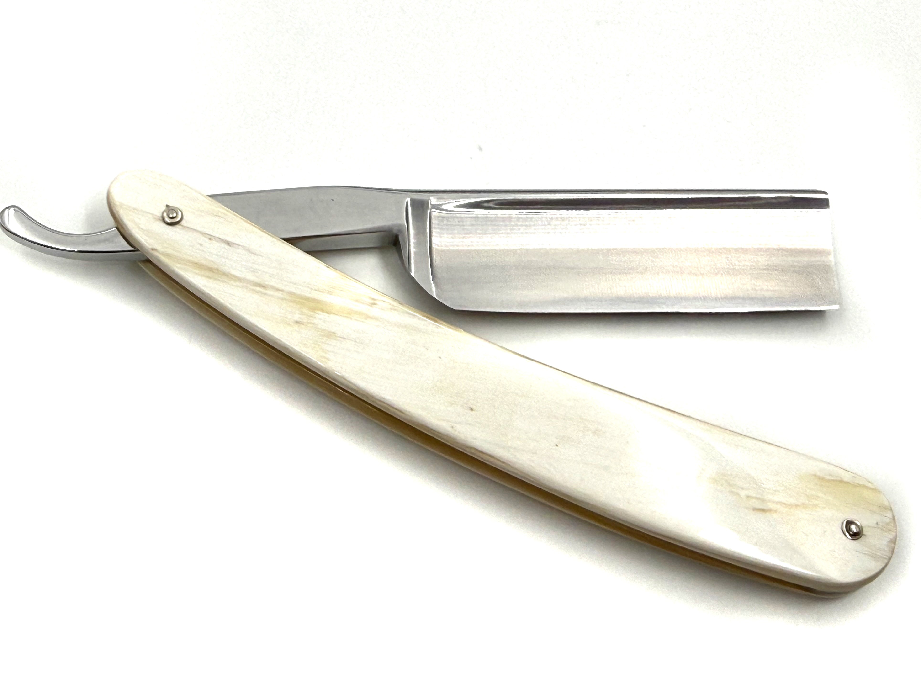 Ralf Aust 7/8 Blade with Square Tip & Horn Scales Full Hollow Solingen Straight Razor