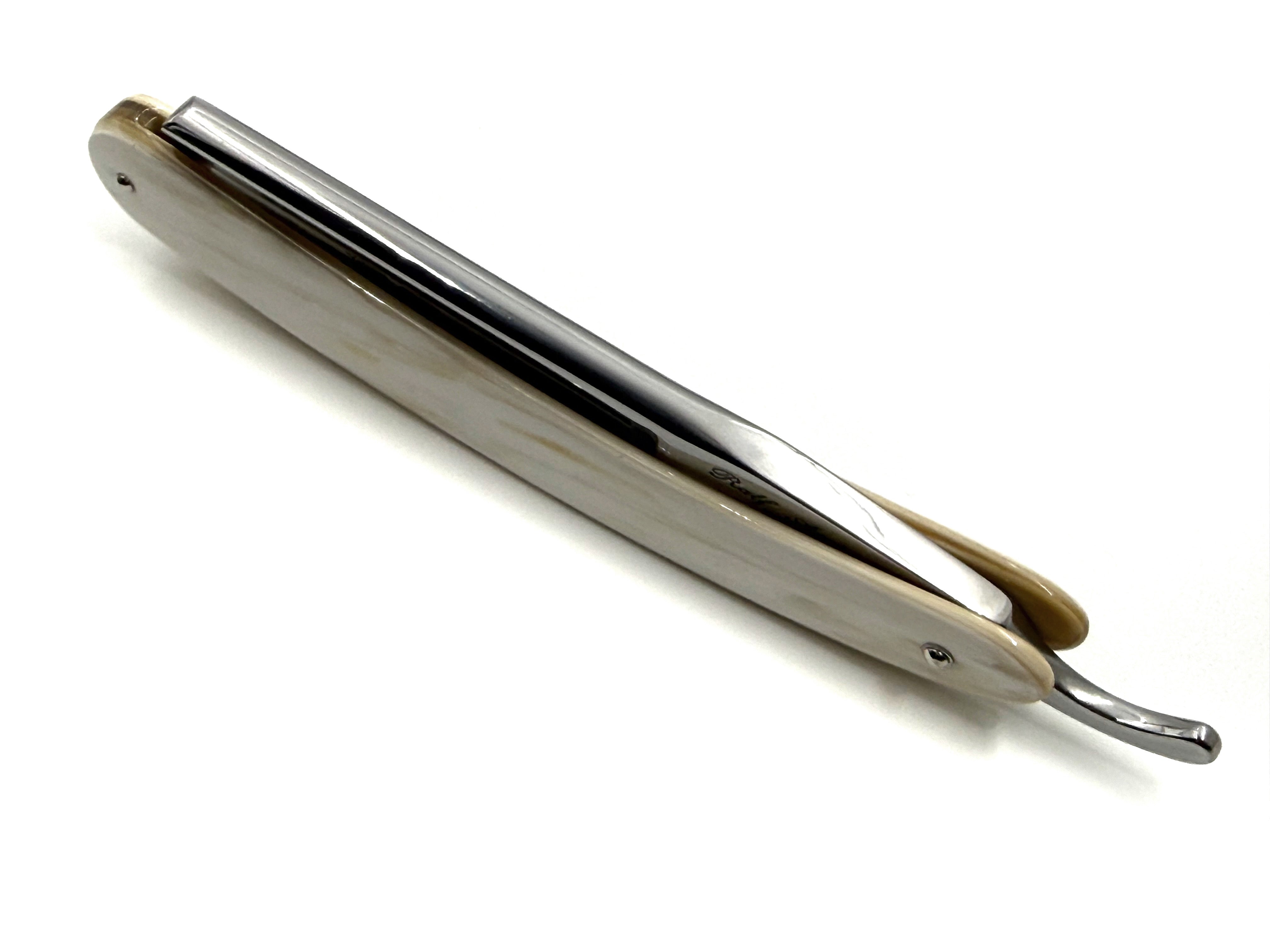Ralf Aust 7/8 Blade with Square Tip & Horn Scales Full Hollow Solingen Straight Razor