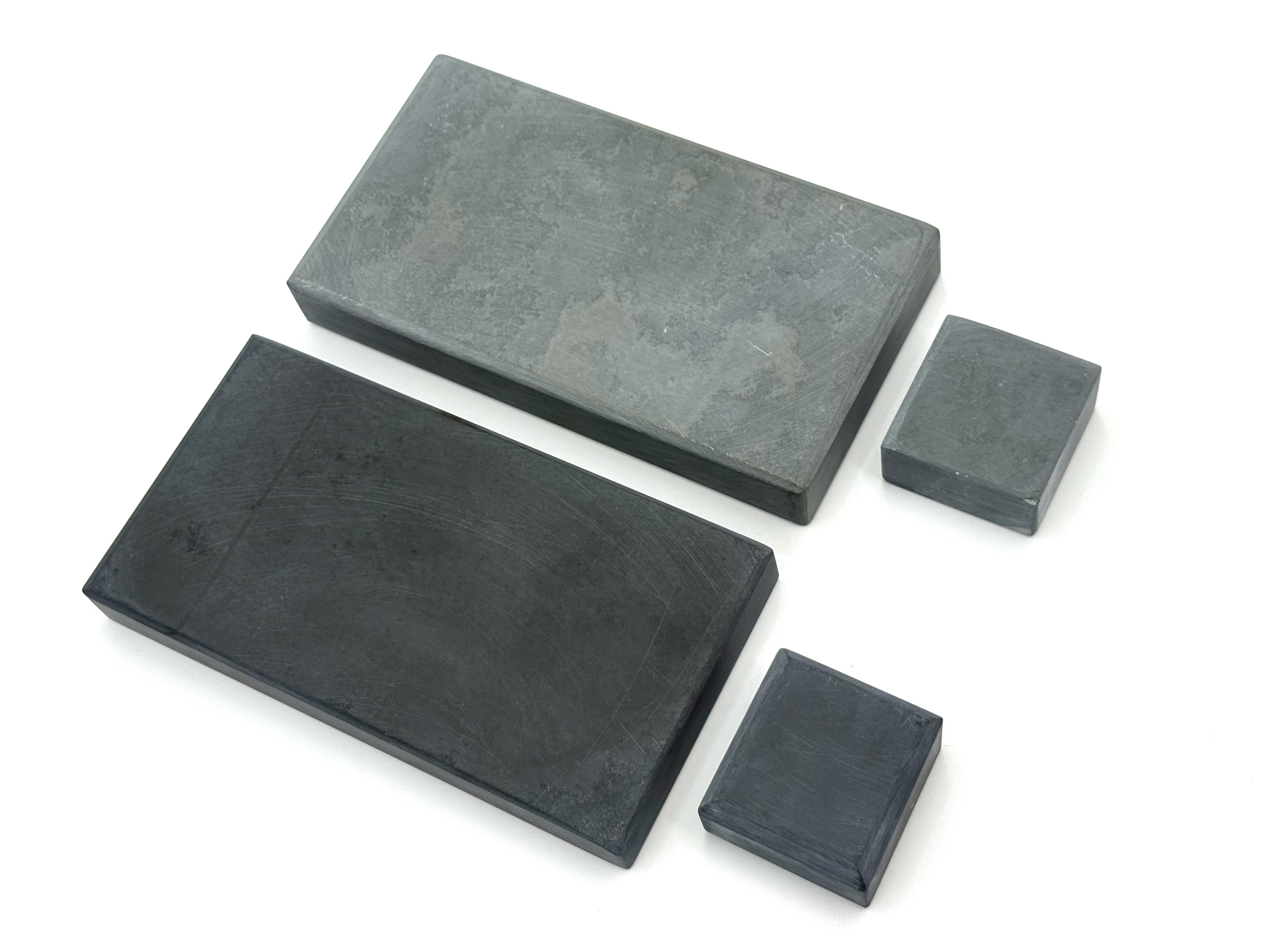 Ensemble de pierres à aiguiser Green Shadow et Black Shadow - 150 mm x 50 mm (6 x 2") - Pierres à aiguiser pour rasoir fin français avec pierre à lisier