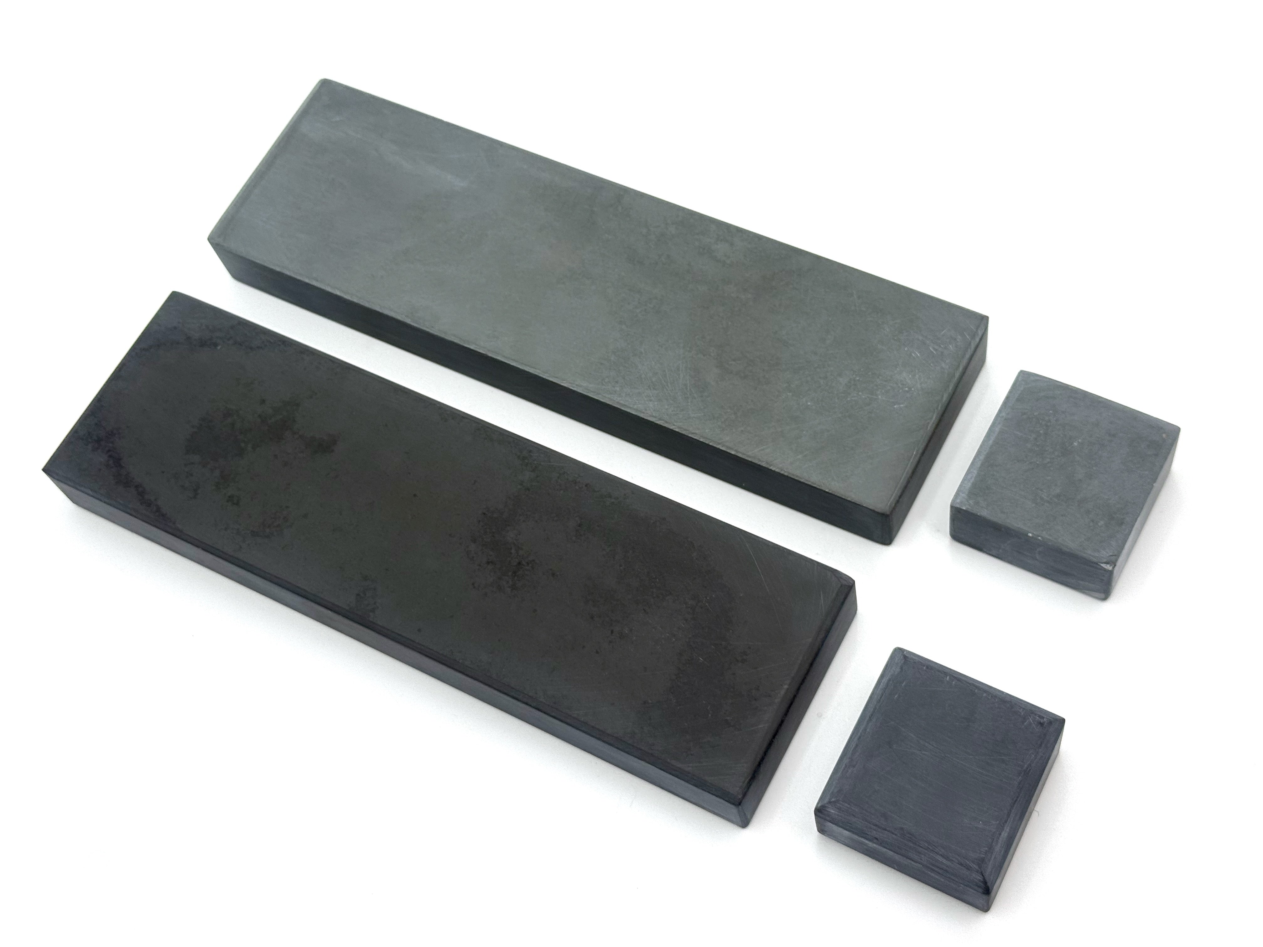 Ensemble de pierres à aiguiser Green Shadow et Black Shadow - 150 mm x 50 mm (6 x 2") - Pierres à aiguiser pour rasoir fin français avec pierre à lisier