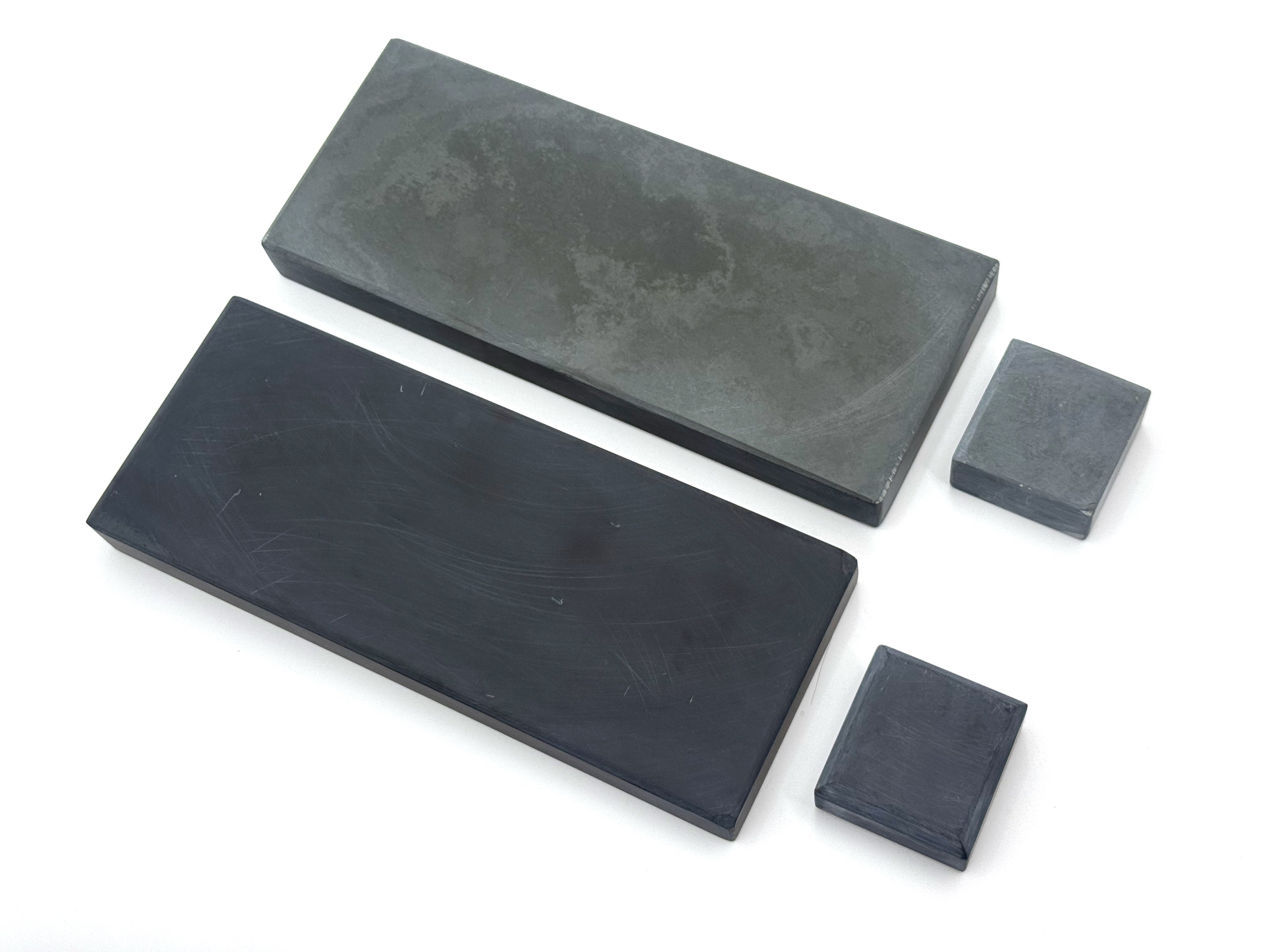 Ensemble de pierres à aiguiser Green Shadow et Black Shadow - 150 mm x 50 mm (6 x 2") - Pierres à aiguiser pour rasoir fin français avec pierre à lisier