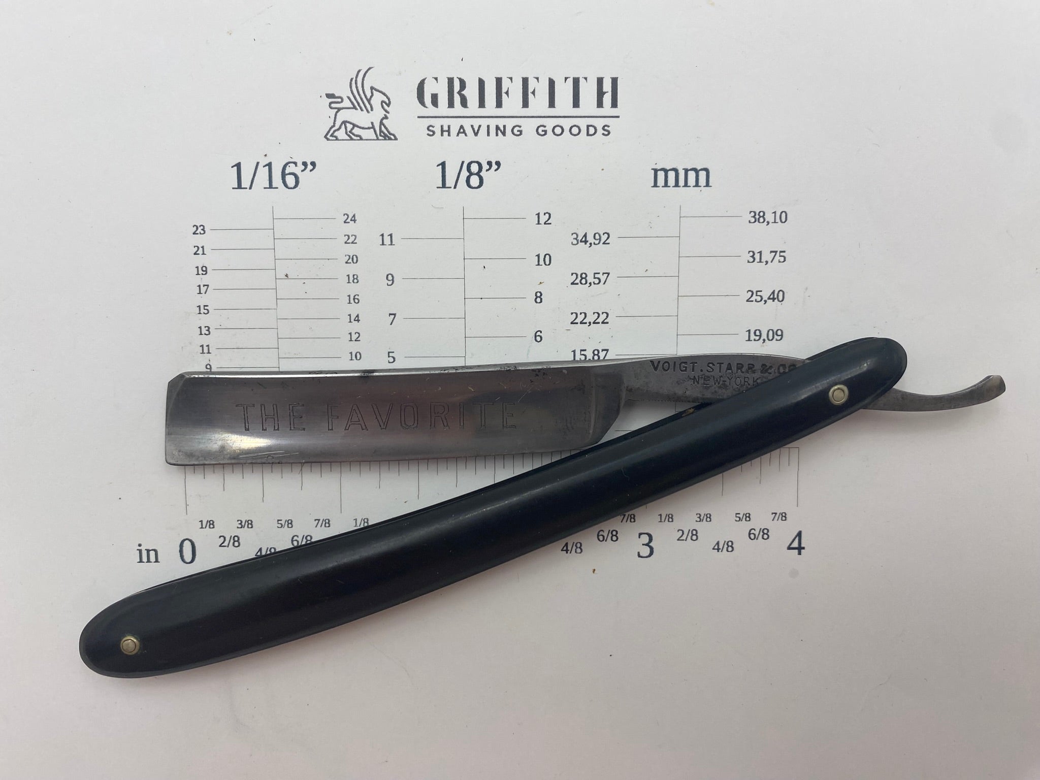 Vintage Voigt Starr & Co. Etched American Razor for Restoration